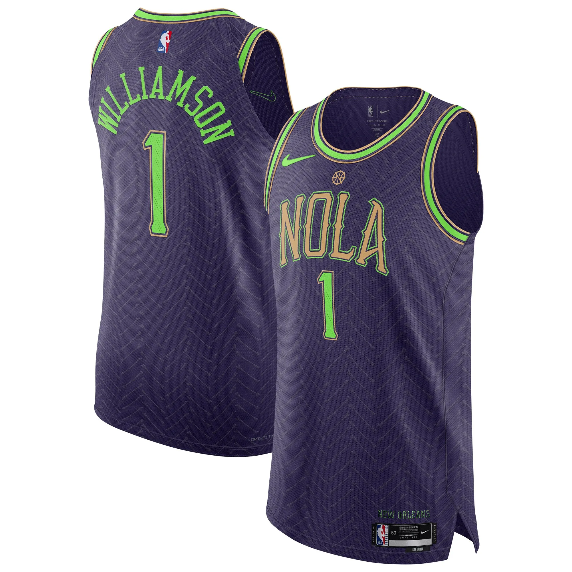 Zion Williamson New Orleans Pelicans Nike 2024-25 Authentic Player Jersey - City Edition - Purple