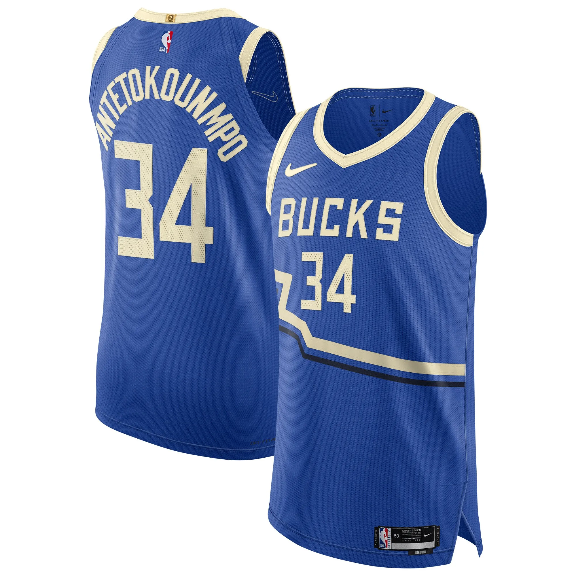Giannis Antetokounmpo Milwaukee Bucks Nike 2024-25 Authentic Player Jersey - City Edition - Royal