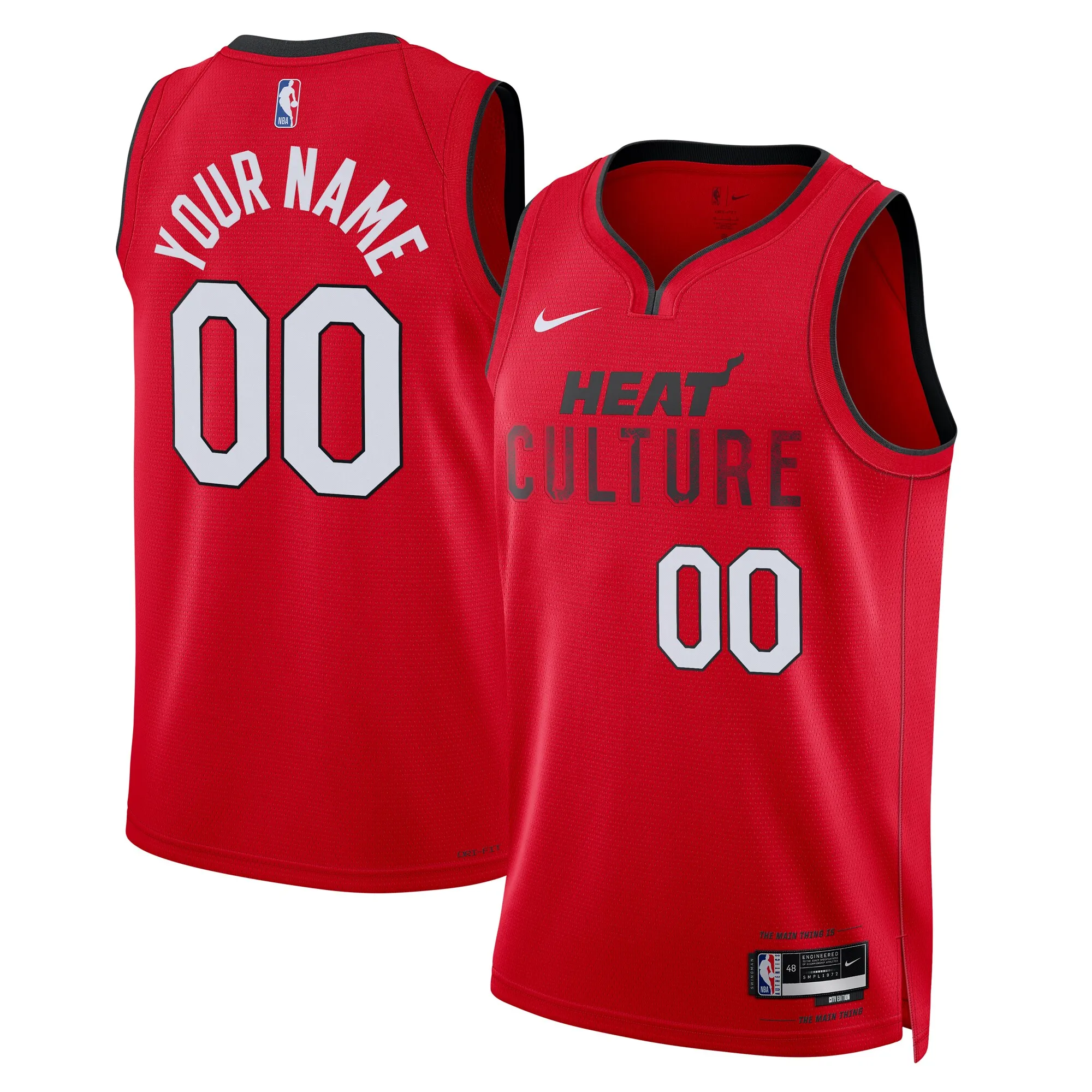 Miami Heat Nike Unisex 2024-25 Custom Swingman Jersey - City Edition - Red