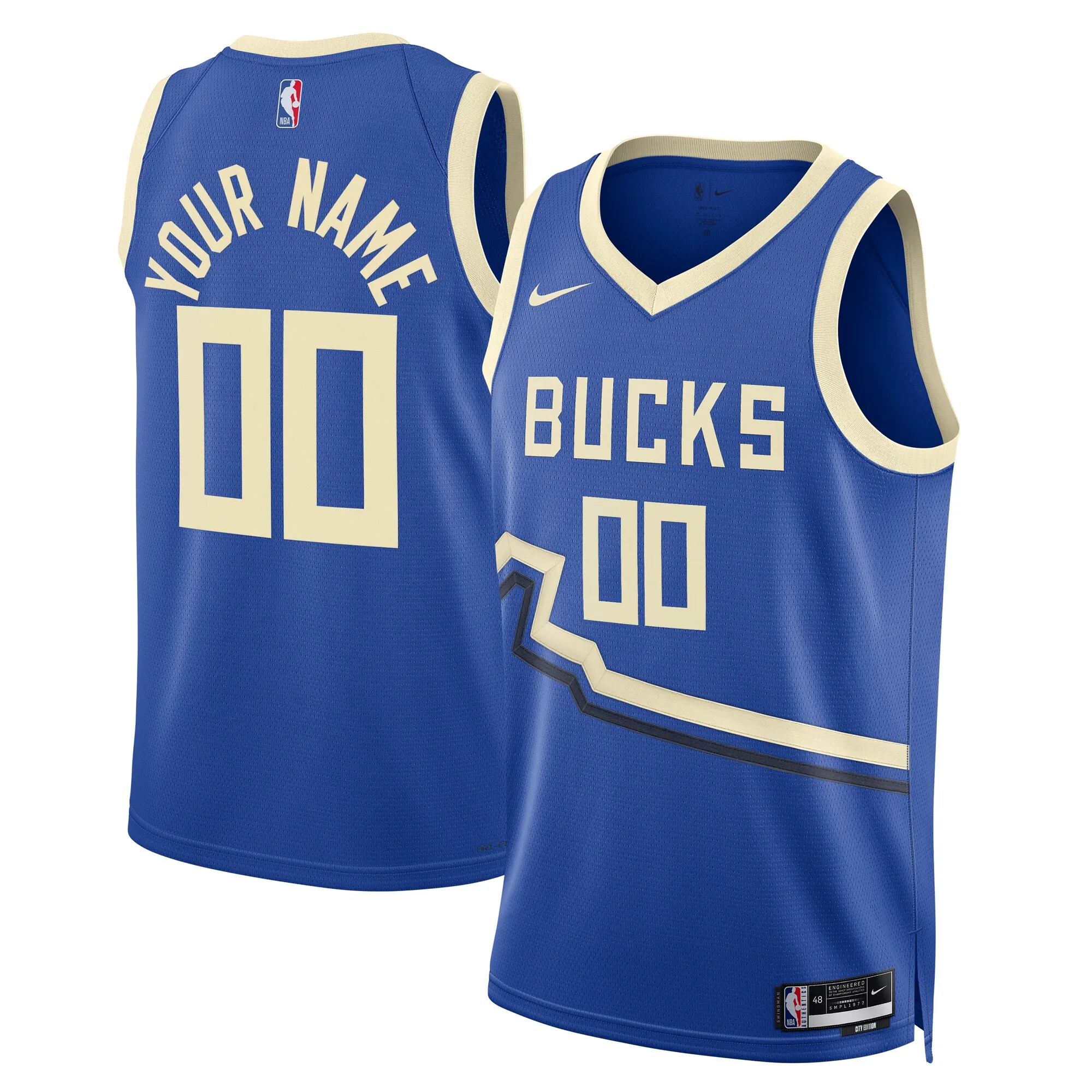 Milwaukee Bucks Nike Unisex 2024-25 Custom Swingman Jersey - City Edition - Royal