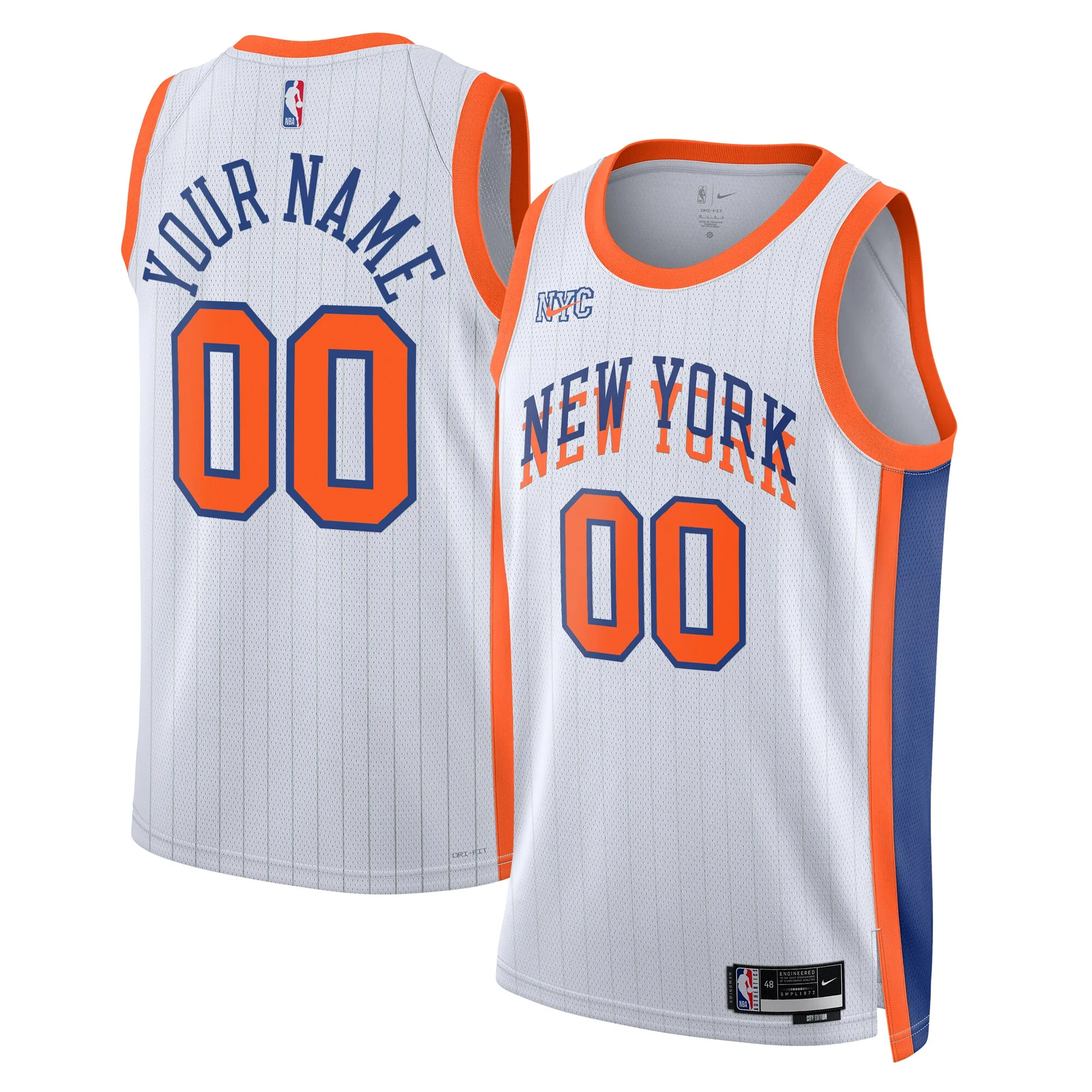 New York Knicks Nike Unisex 2024-25 Custom Swingman Jersey - City Edition - White