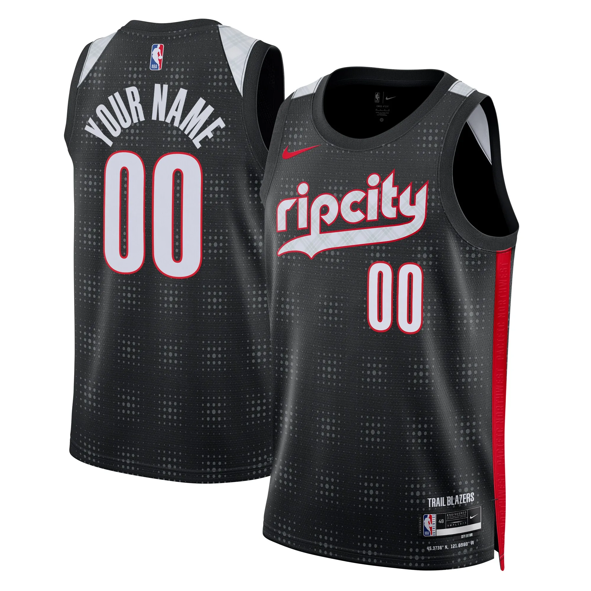 Portland Trail Blazers Nike Unisex 2024-25 Custom Swingman Jersey - City Edition - Black