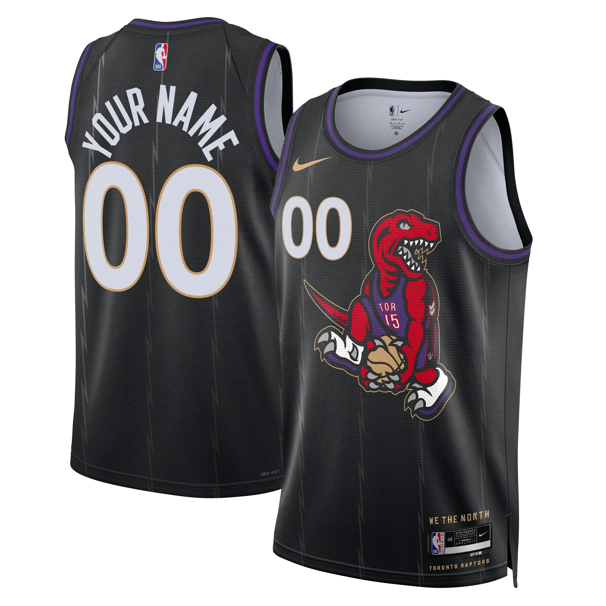 Toronto Raptors Nike Unisex 2024-25 Custom Swingman Jersey - City Edition - Black
