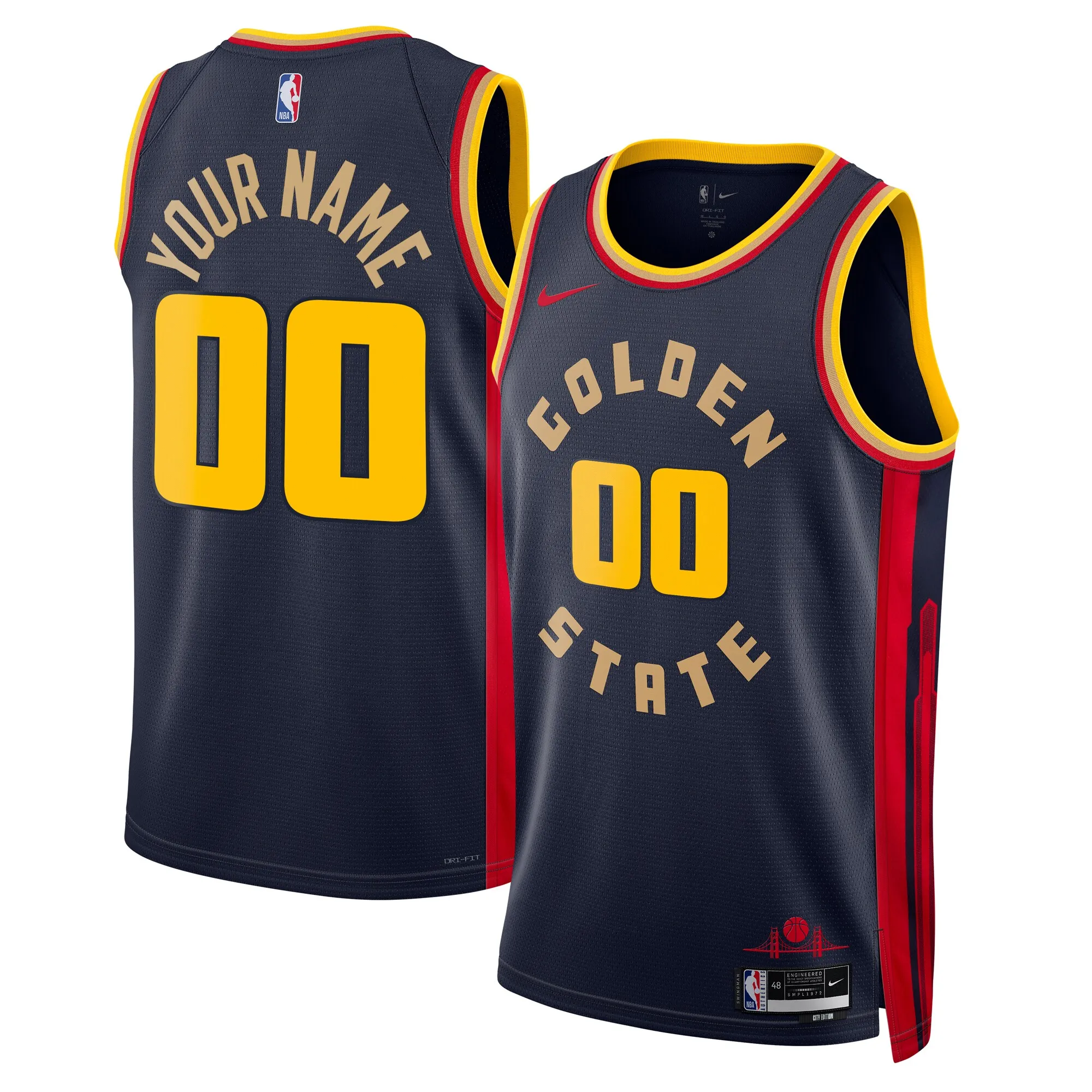 Golden State Warriors Nike Unisex 2024-25 Custom Swingman Jersey - City Edition - Navy