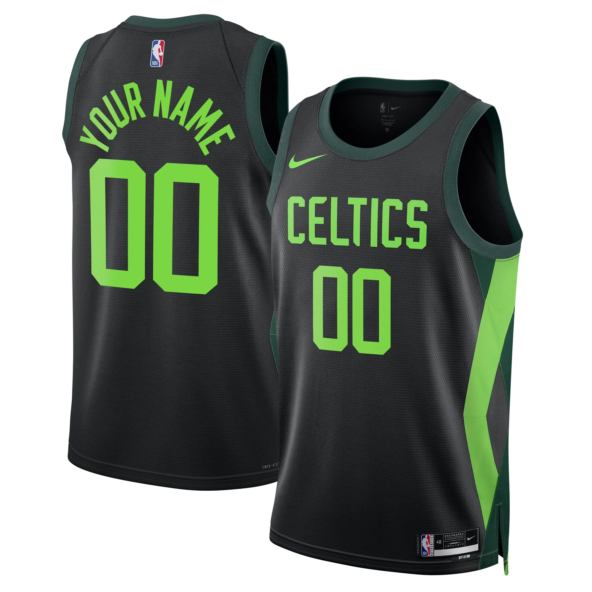 Boston Celtics Nike Unisex 2024-25 Custom Swingman Jersey - City Edition - Black