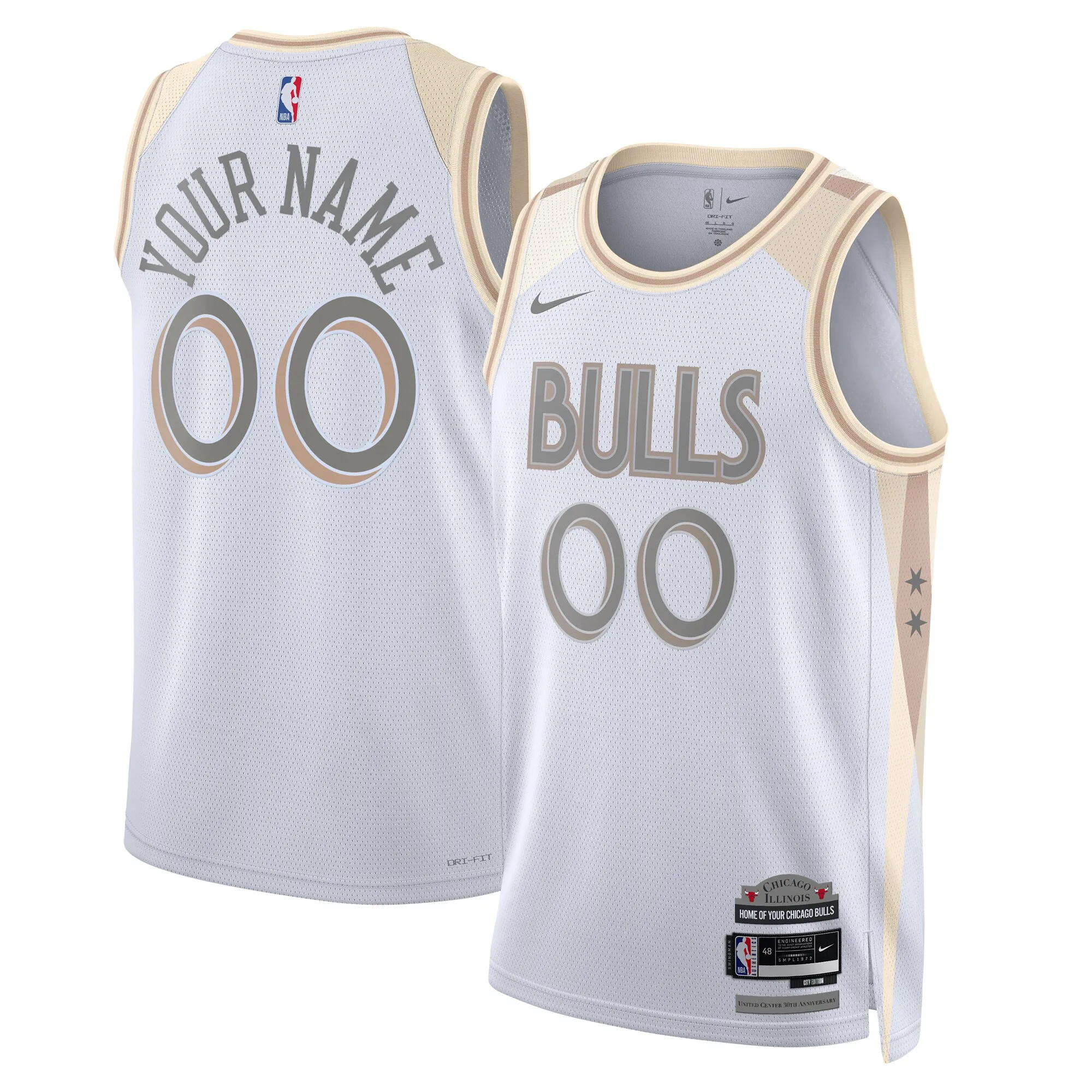 Chicago Bulls Nike Unisex 2024-25 Custom Swingman Jersey - City Edition - White