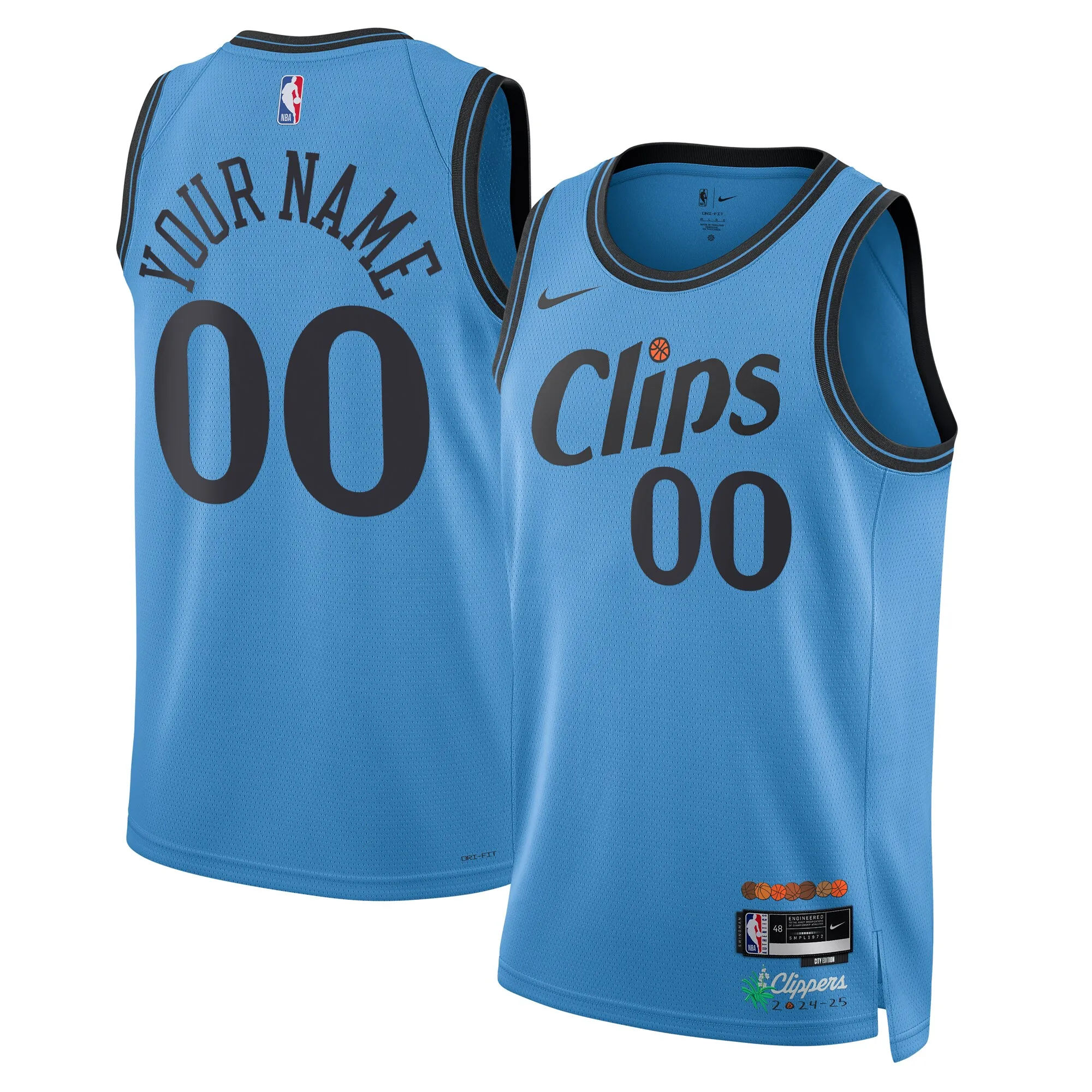 LA Clippers Nike Unisex 2024-25 Custom Swingman Jersey - City Edition - Light Blue