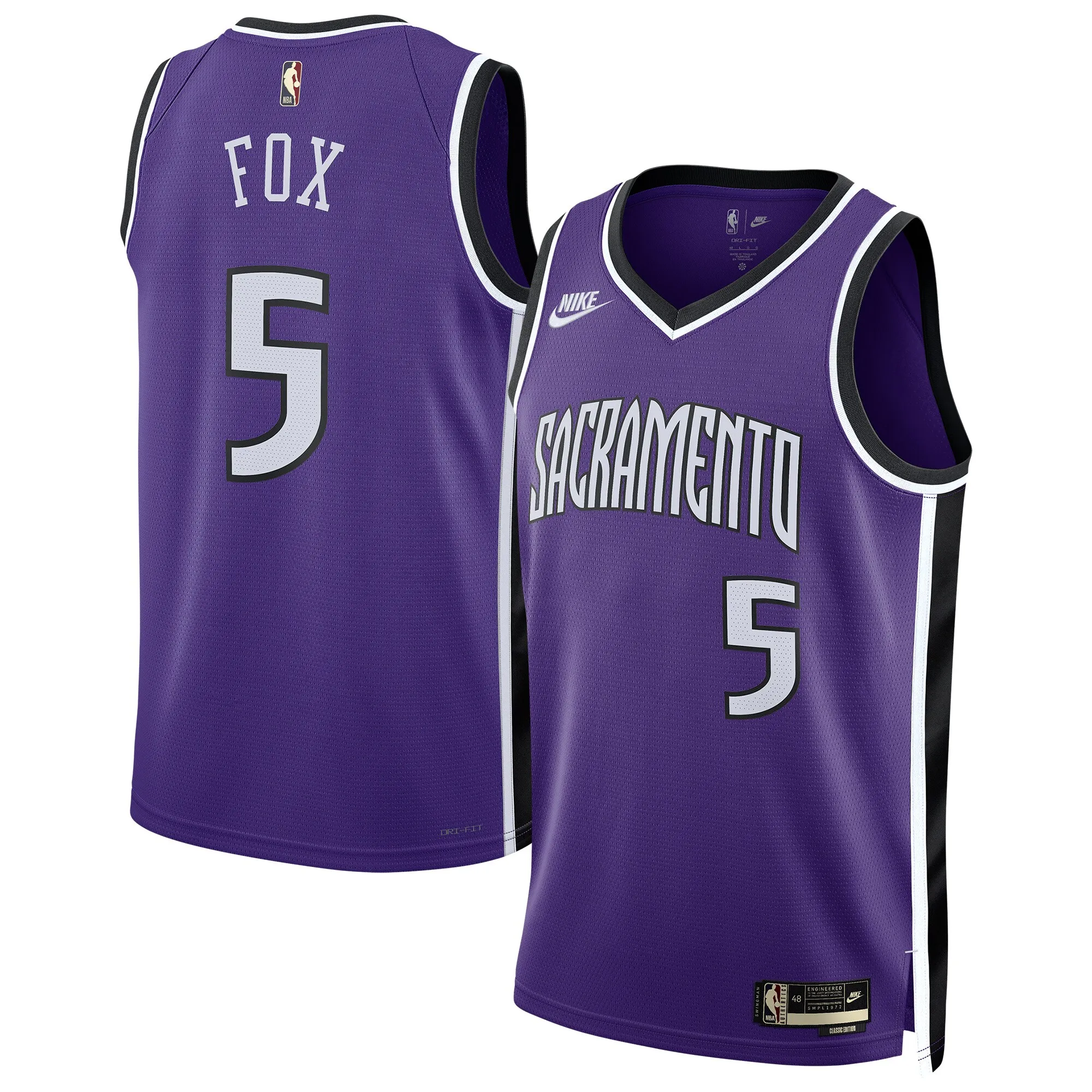 De'Aaron Fox Sacramento Kings Nike Unisex 2024-25 Swingman Jersey - Purple - Classic Edition