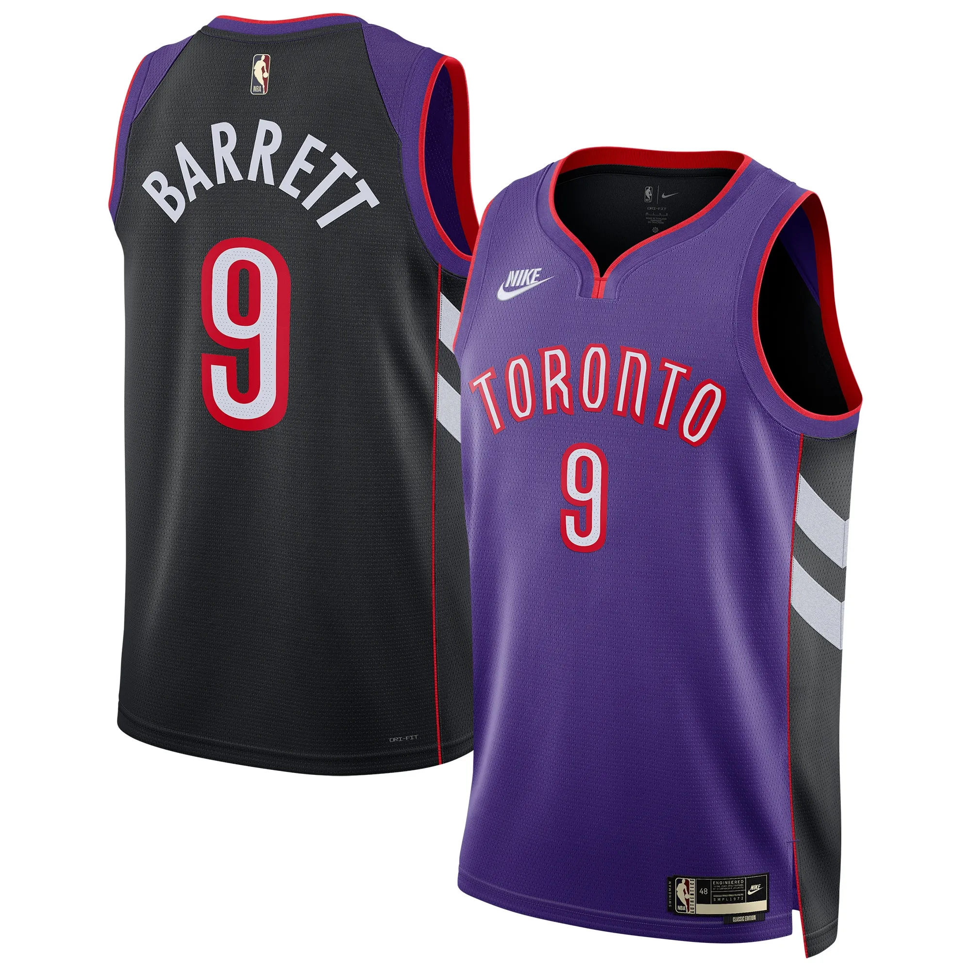 RJ Barrett Toronto Raptors Nike Unisex 2024-25 Swingman Jersey - Purple - Classic Edition