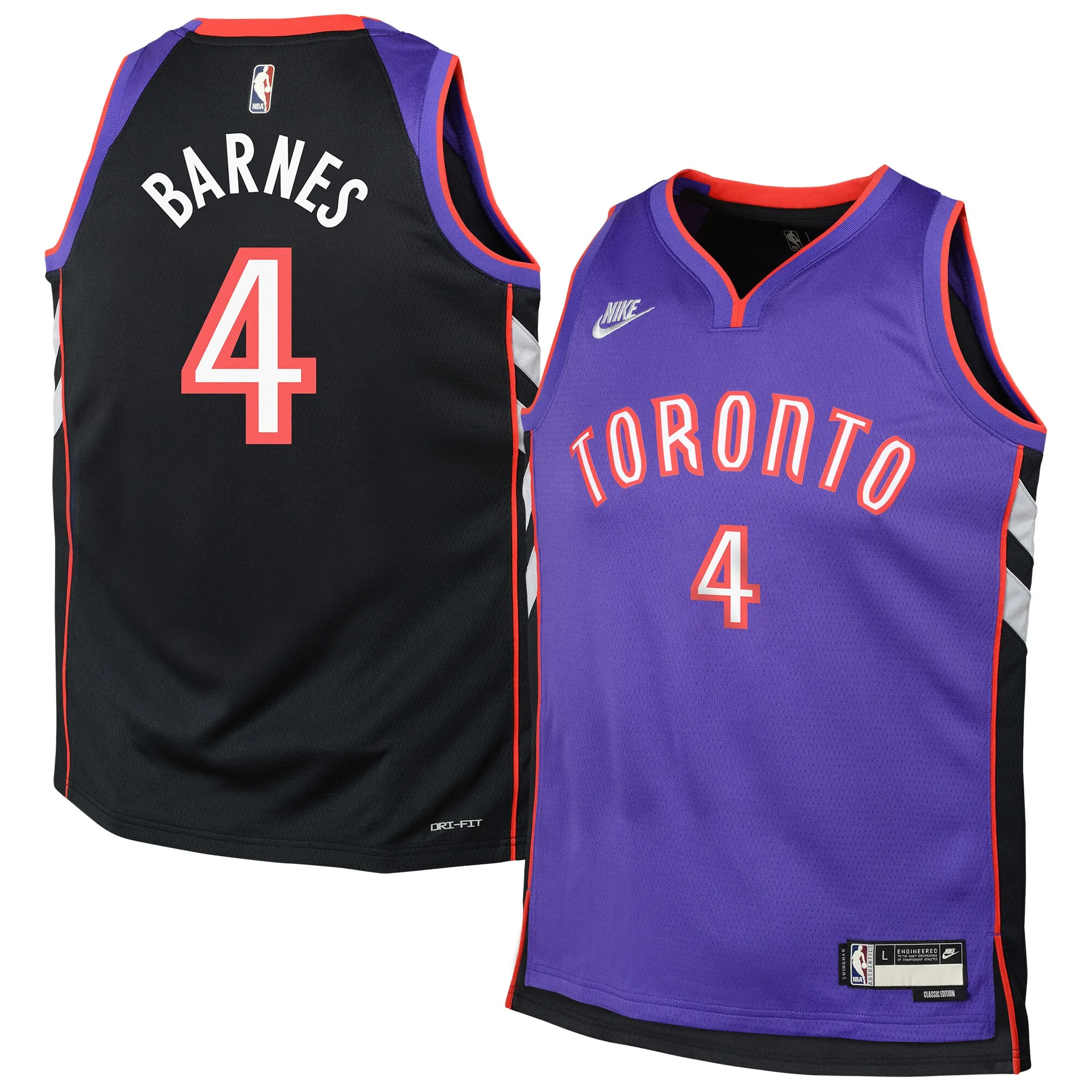 Scottie Barnes Toronto Raptors Nike Youth 2024-25 Swingman Jersey - Purple - Classic Edition