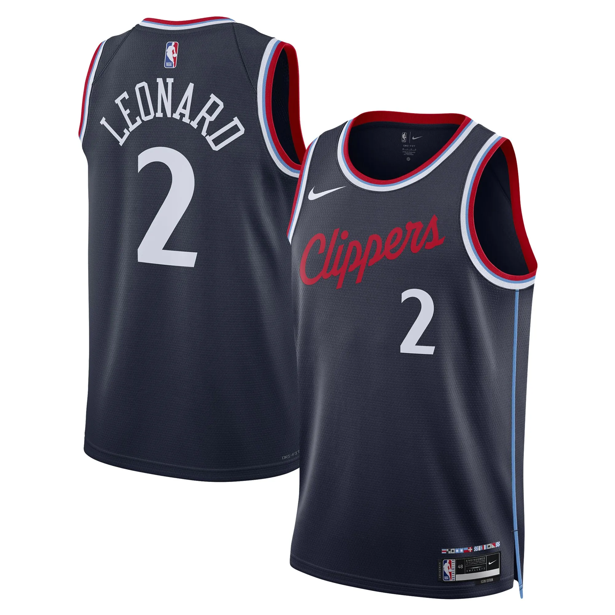 Kawhi Leonard LA Clippers Nike Unisex 2024-25 Swingman Jersey - Navy - Icon Edition