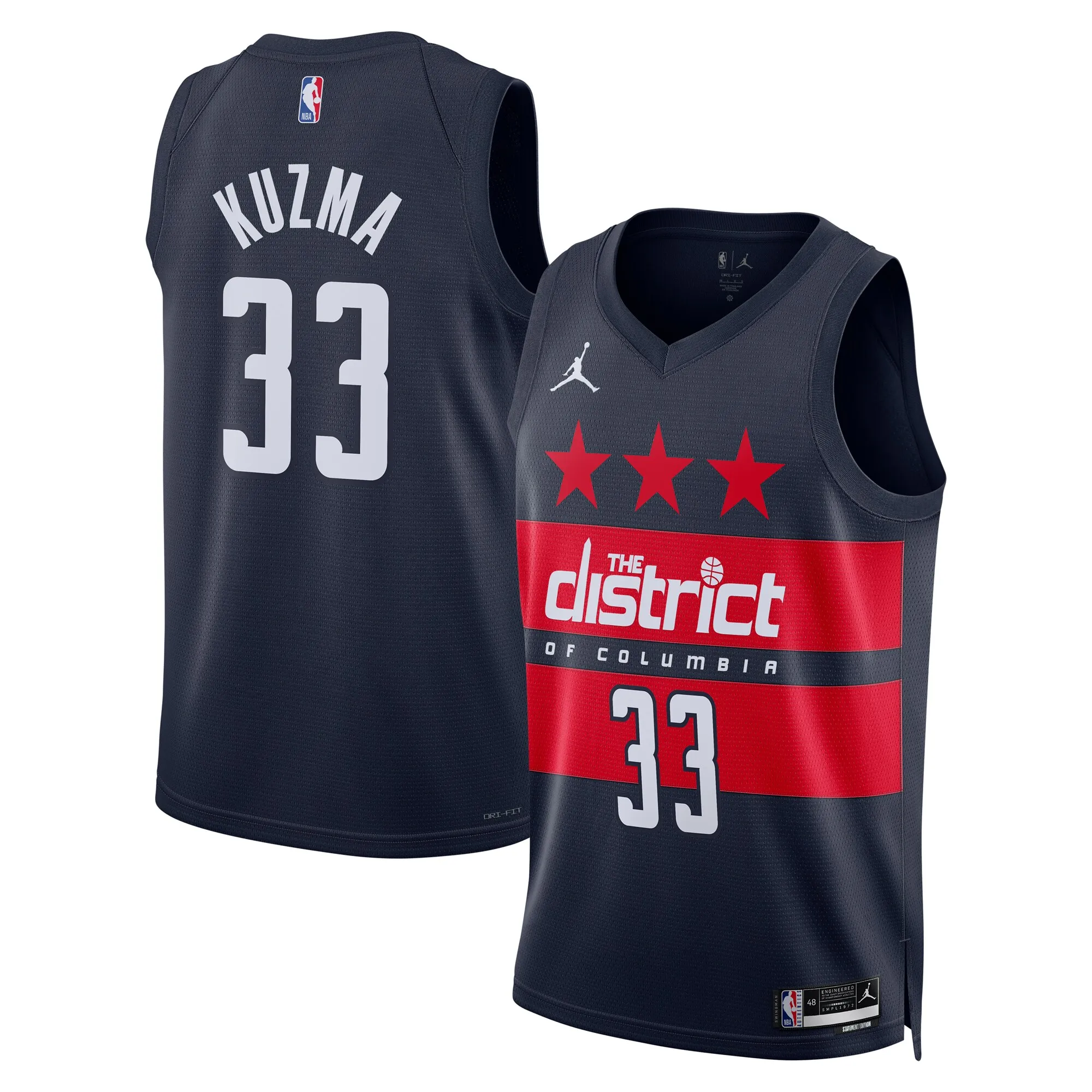 Kyle Kuzma Washington Wizards Jordan Brand Unisex 2024-25 Swingman Jersey - Statement Edition - Navy