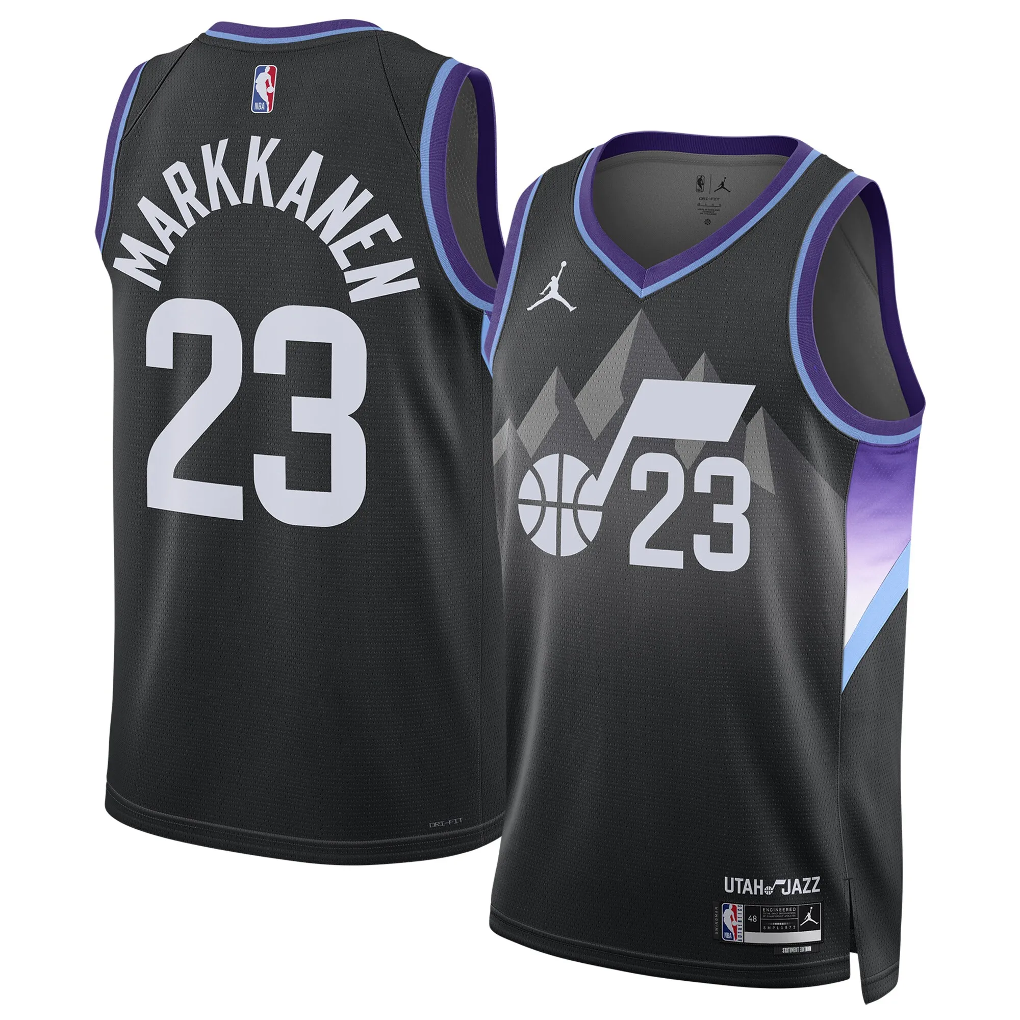 Lauri Markkanen Utah Jazz Jordan Brand Unisex 2024-25 Swingman Jersey - Statement Edition - Black