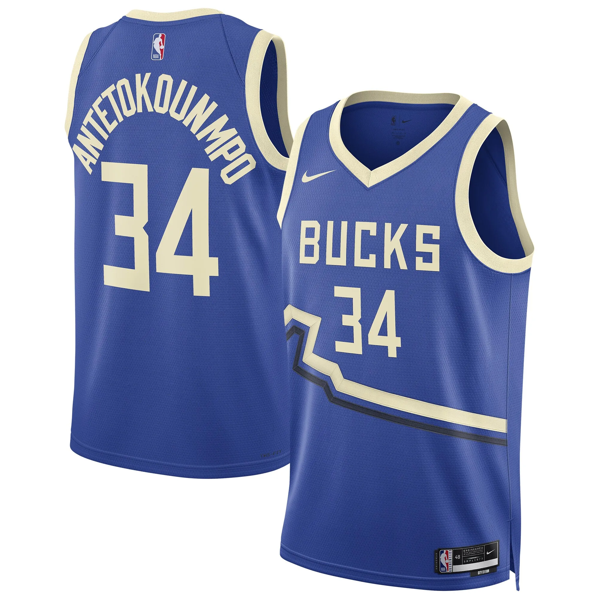 Giannis Antetokounmpo Milwaukee Bucks Nike Unisex 2024-25 Swingman Player Jersey - City Edition - Royal