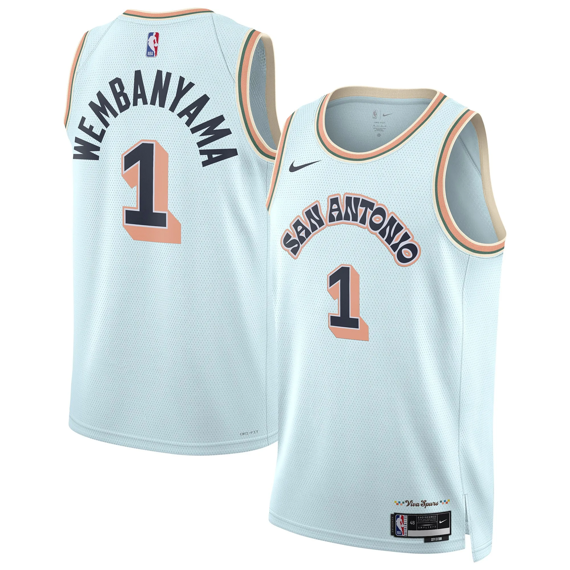 Victor Wembanyama San Antonio Spurs Nike Unisex 2024-25 Swingman Player Jersey - City Edition - Light Blue