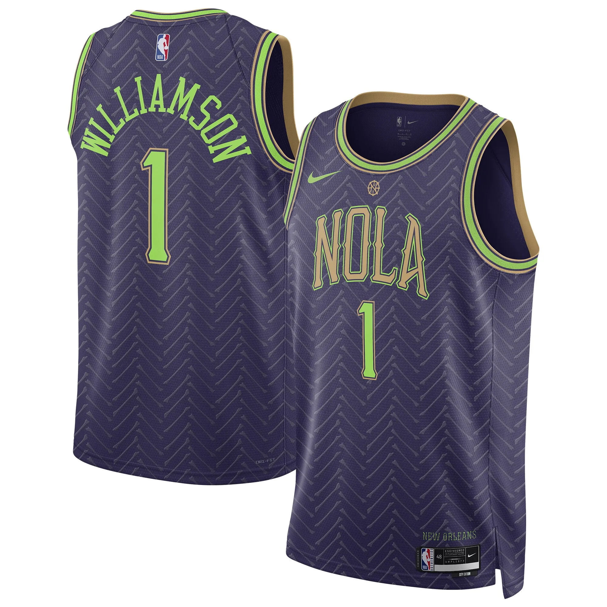 Zion Williamson New Orleans Pelicans Nike Unisex 2024-25 Swingman Player Jersey - City Edition - Purple