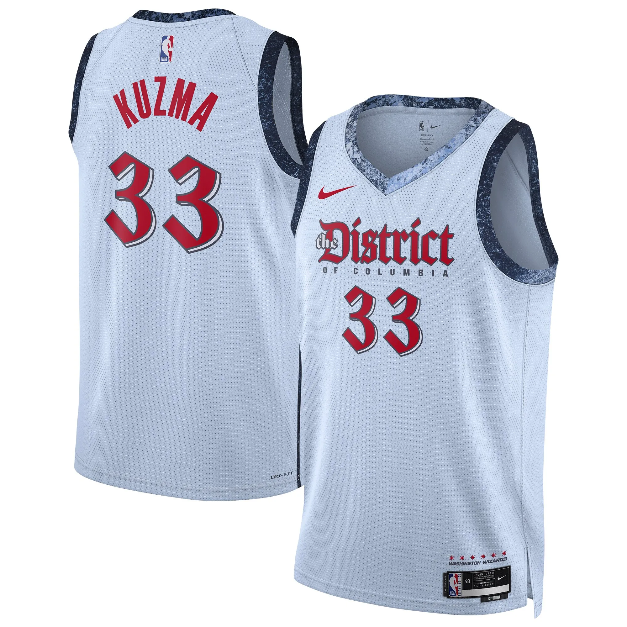 Kyle Kuzma Washington Wizards Nike Unisex 2024-25 Swingman Player Jersey - City Edition - Powder Blue
