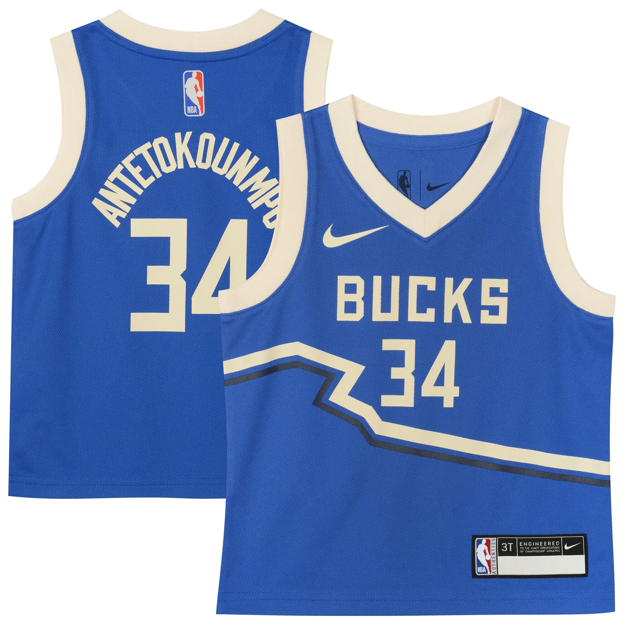 Giannis Antetokounmpo Milwaukee Bucks Nike Toddler 2024-25 Swingman Player Jersey - City Edition - Royal