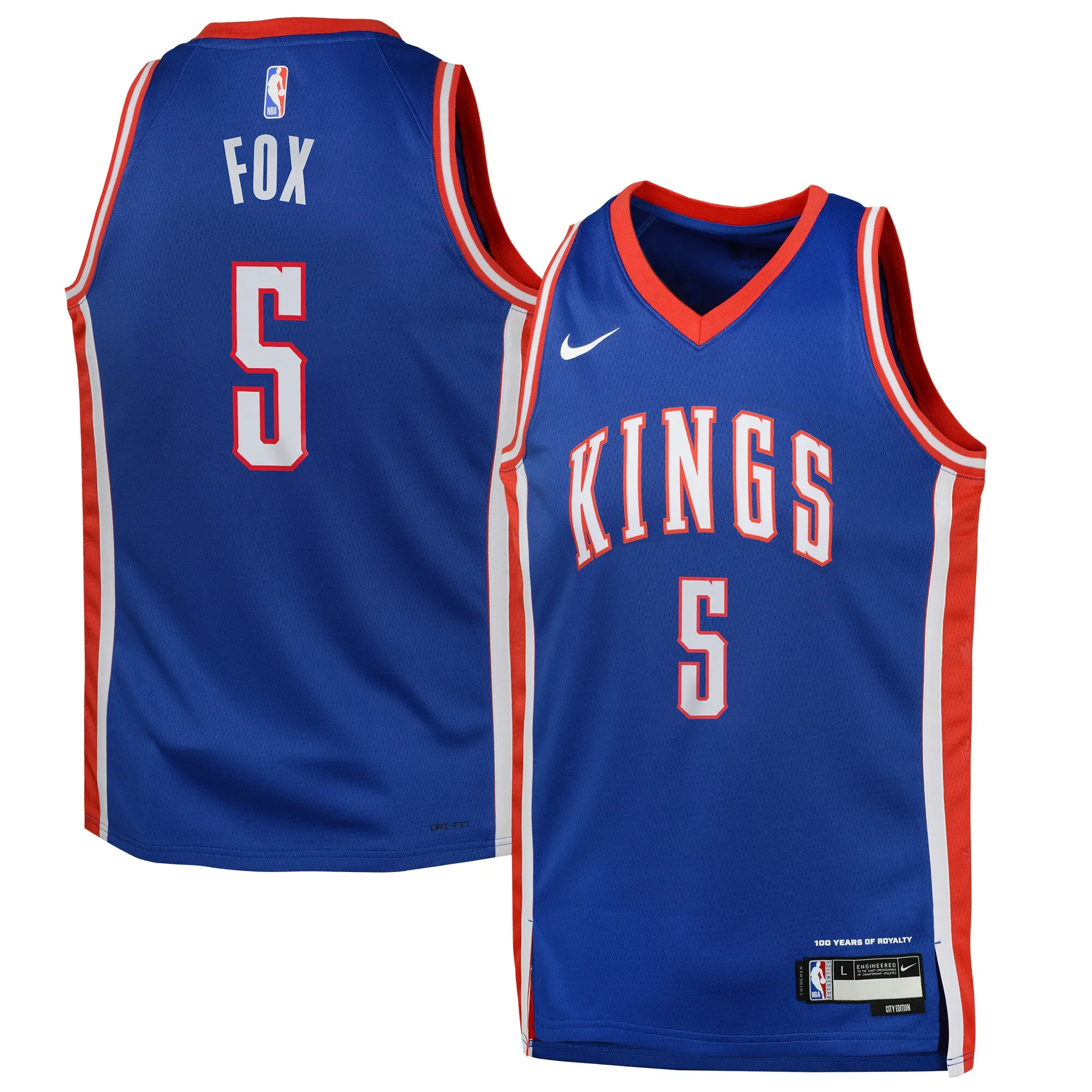 De'Aaron Fox Sacramento Kings Nike Youth 2024-25 Swingman Player Jersey - City Edition - Blue