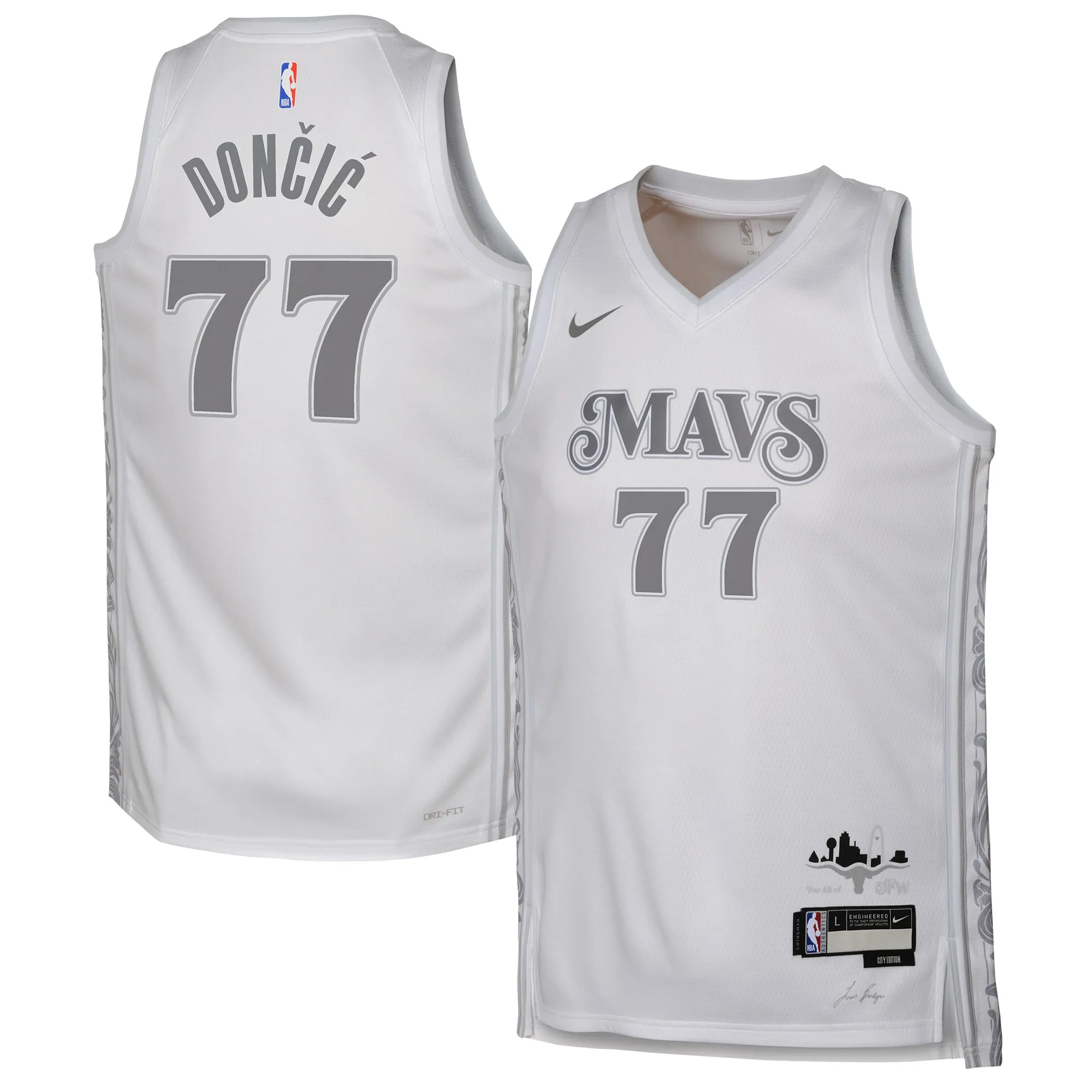 Luka Dončić Dallas Mavericks Nike Youth 2024-25 Swingman Player Jersey - City Edition - White