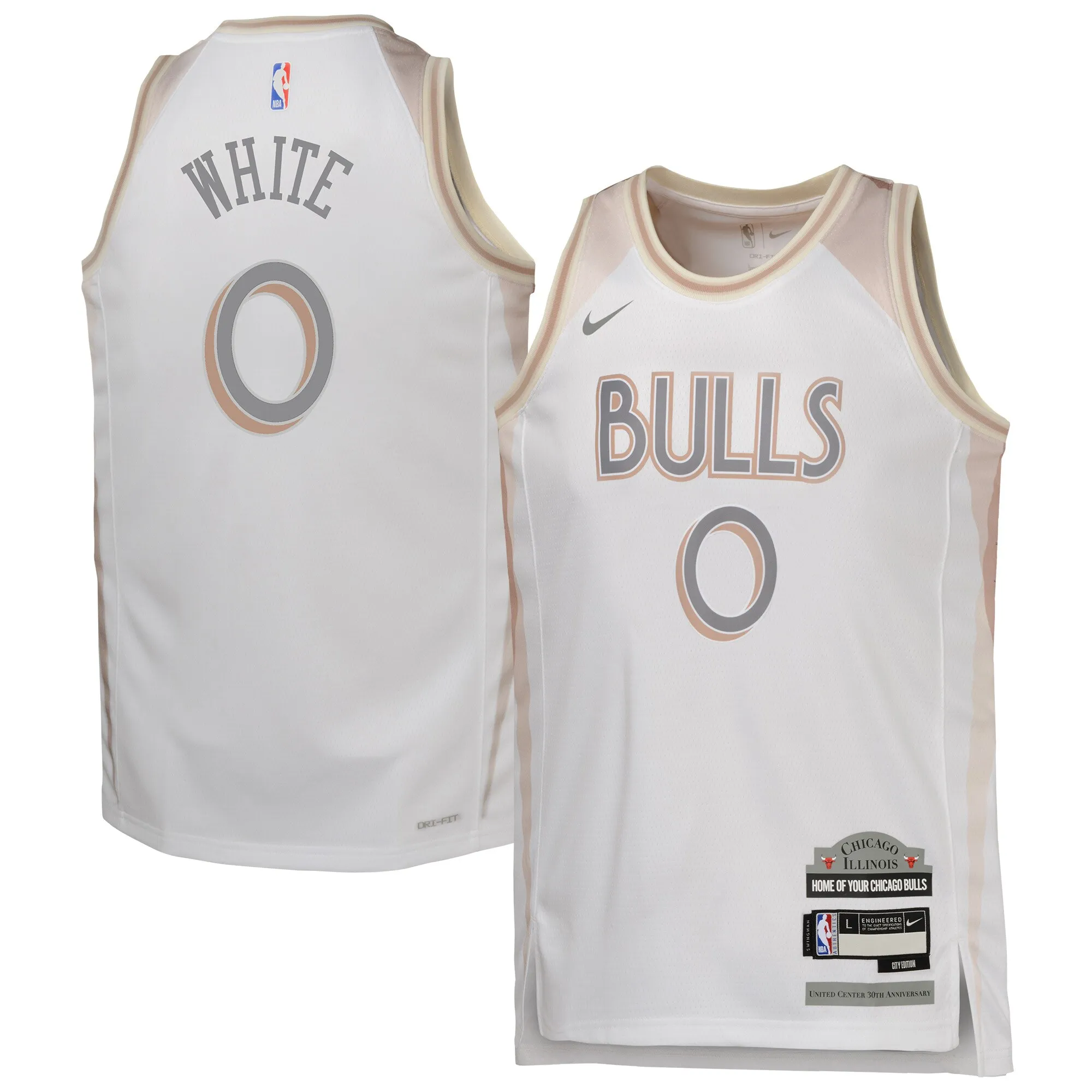 Coby White Chicago Bulls Nike Youth 2024-25 Swingman Player Jersey - City Edition - White