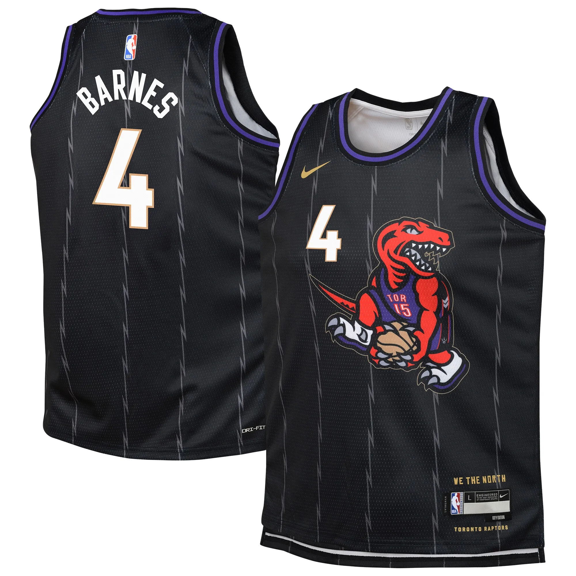 Scottie Barnes Toronto Raptors Nike Youth 2024-25 Swingman Player Jersey - City Edition - Black