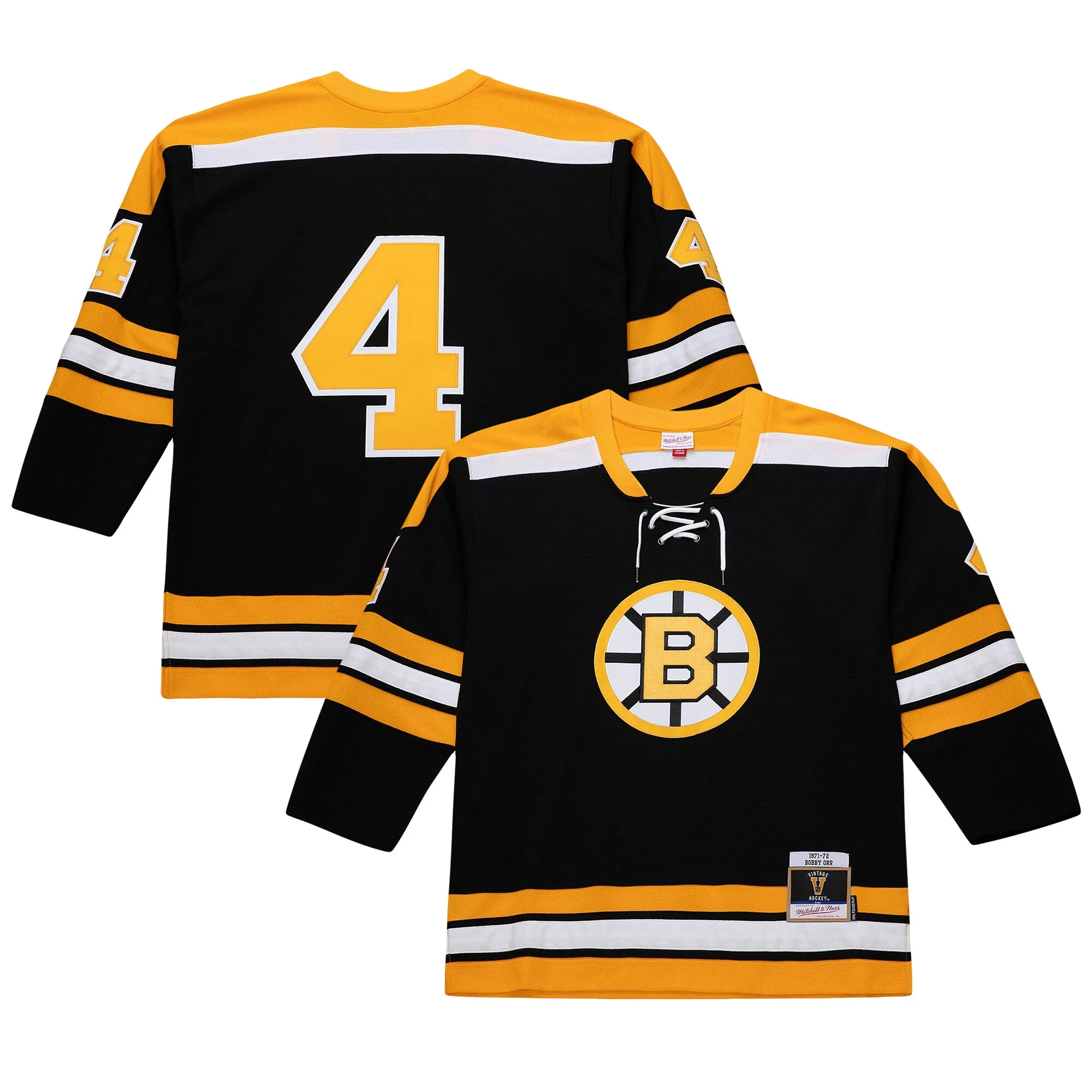 Bobby Orr Boston Bruins Mitchell & Ness Big & Tall 1971-72 Blue Line 2.0 Jersey - Black