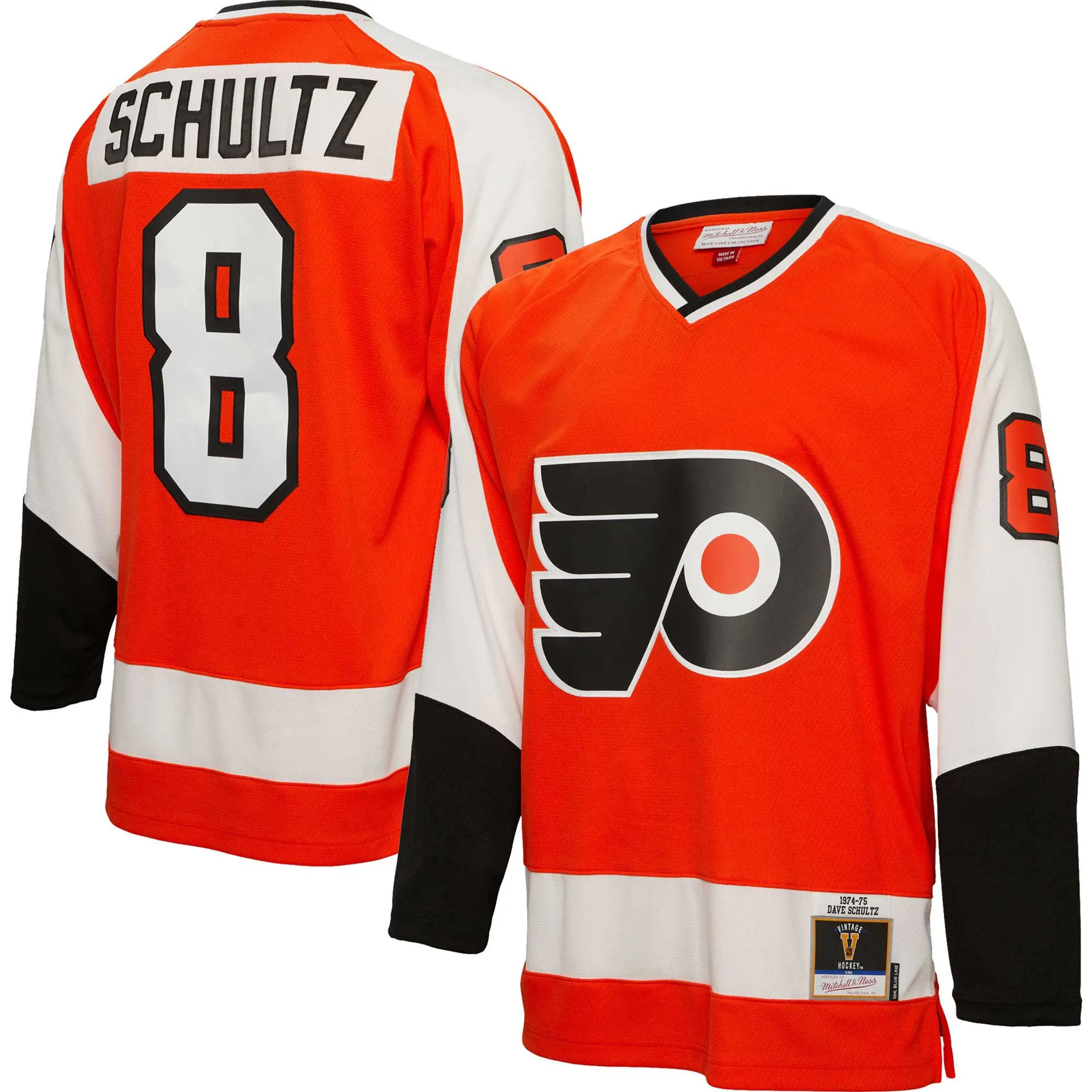 Dave Schultz Philadelphia Flyers Mitchell & Ness  1974-75 Blue Line Player Jersey - Orange