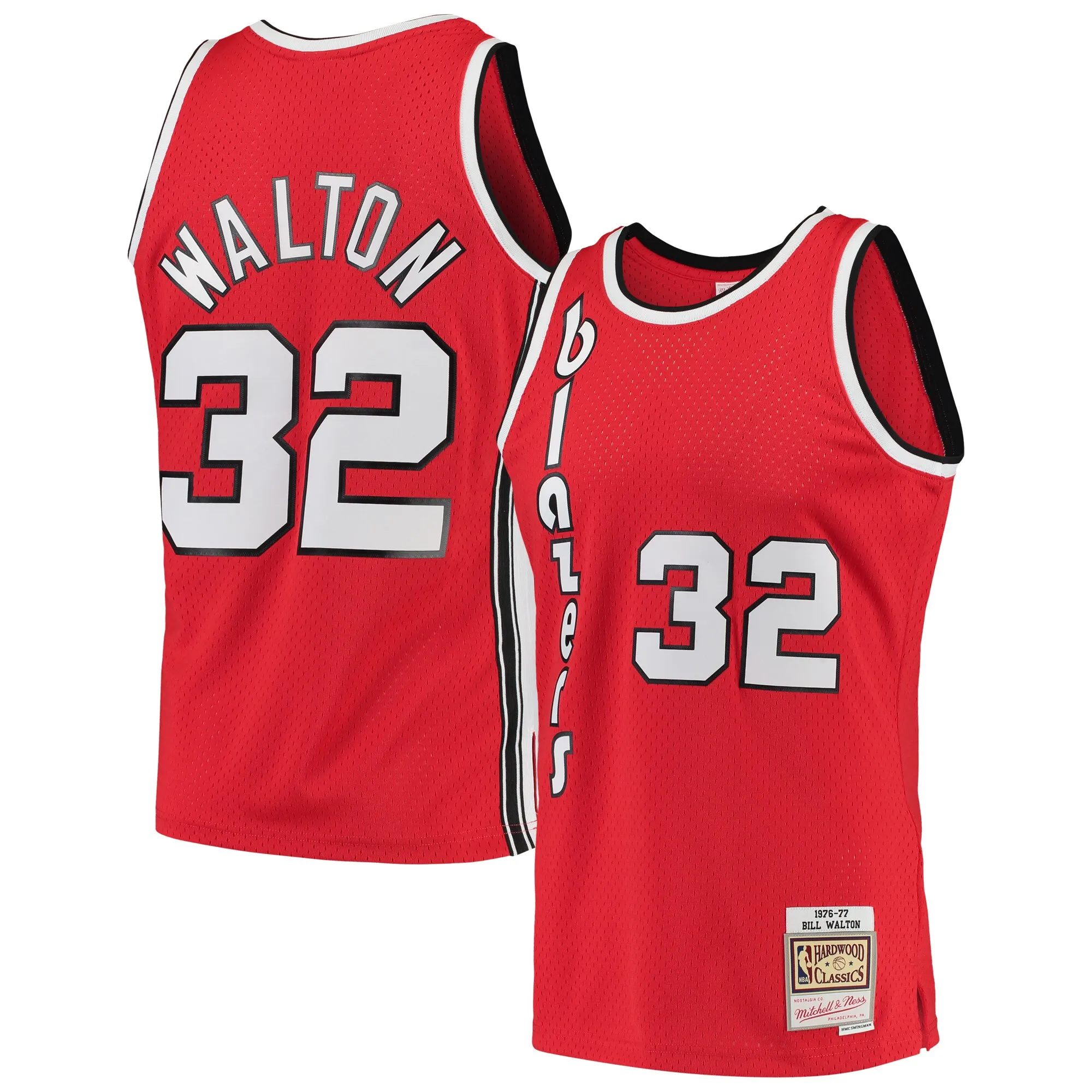 Bill Walton Portland Trail Blazers Mitchell & Ness 1976-77 Hardwood Classics Swingman Jersey - Red