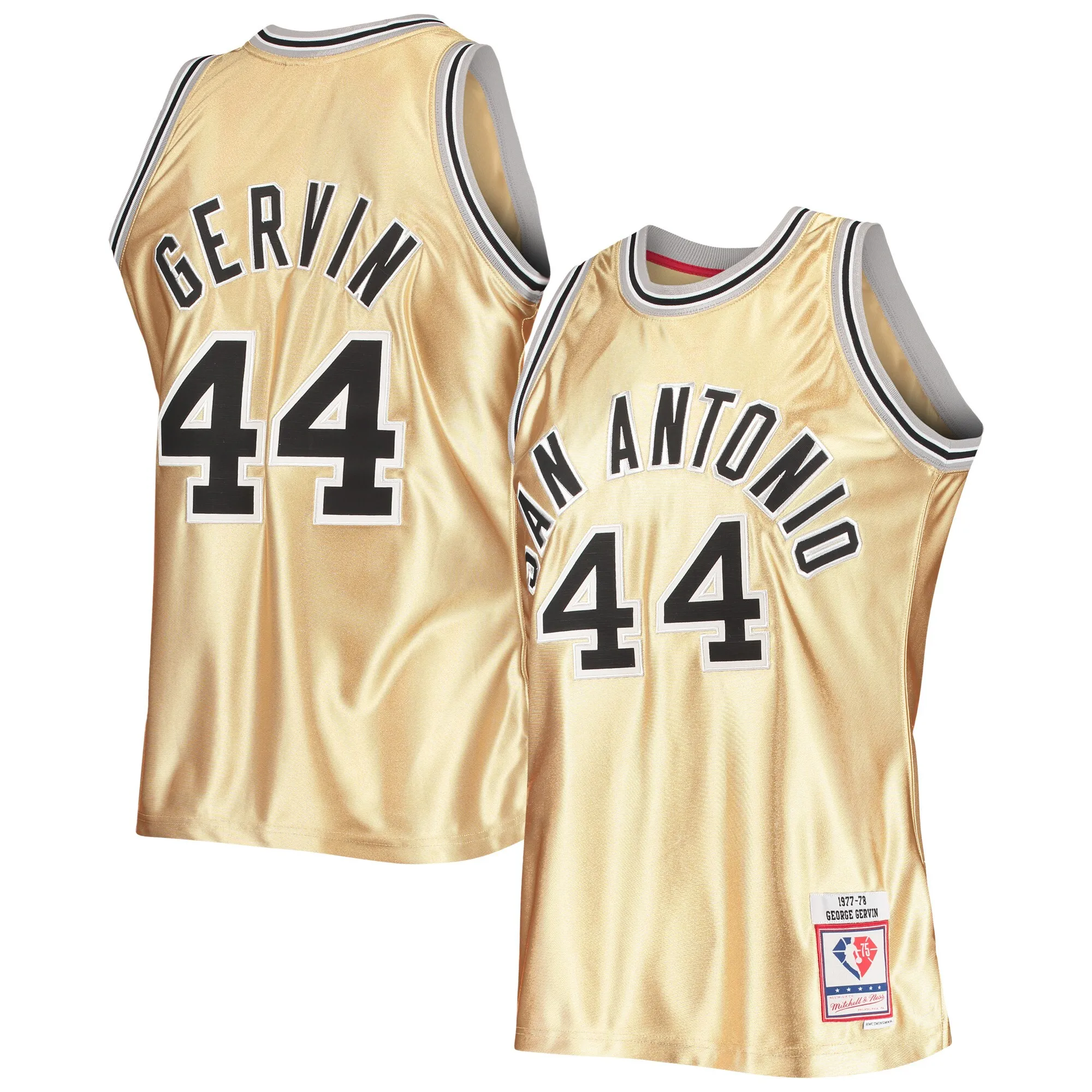 George Gervin San Antonio Spurs Mitchell & Ness 75th Anniversary 1977-78 Hardwood Classics Swingman Jersey - Gold