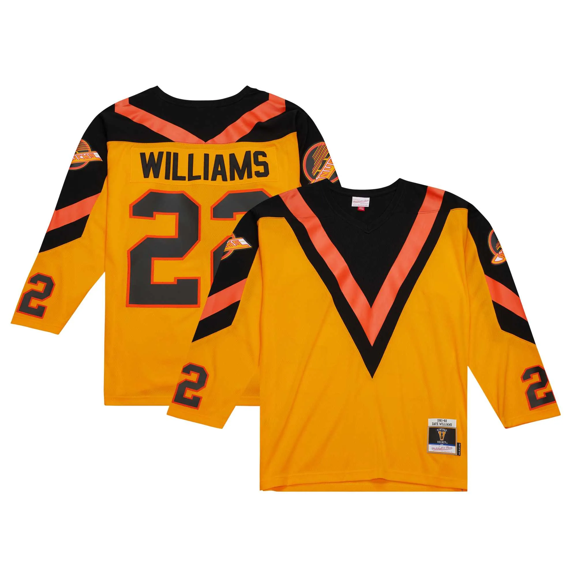Dave Williams Vancouver Canucks Mitchell & Ness Men's 1981-82 Blue Line Player Jersey - Yellow