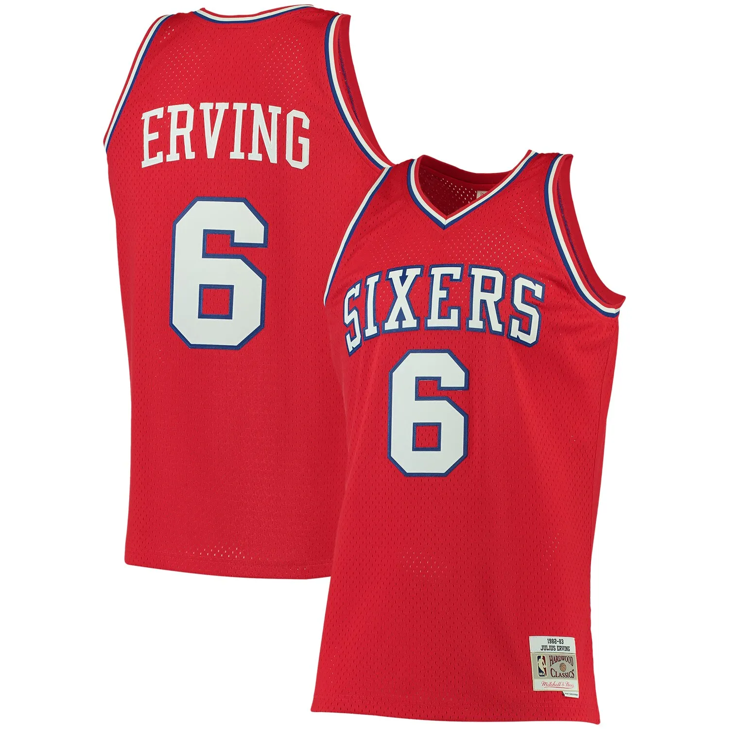 Julius Erving Philadelphia 76ers Mitchell & Ness 1982-83 Big & Tall Hardwood Classics Swingman Jersey - Red