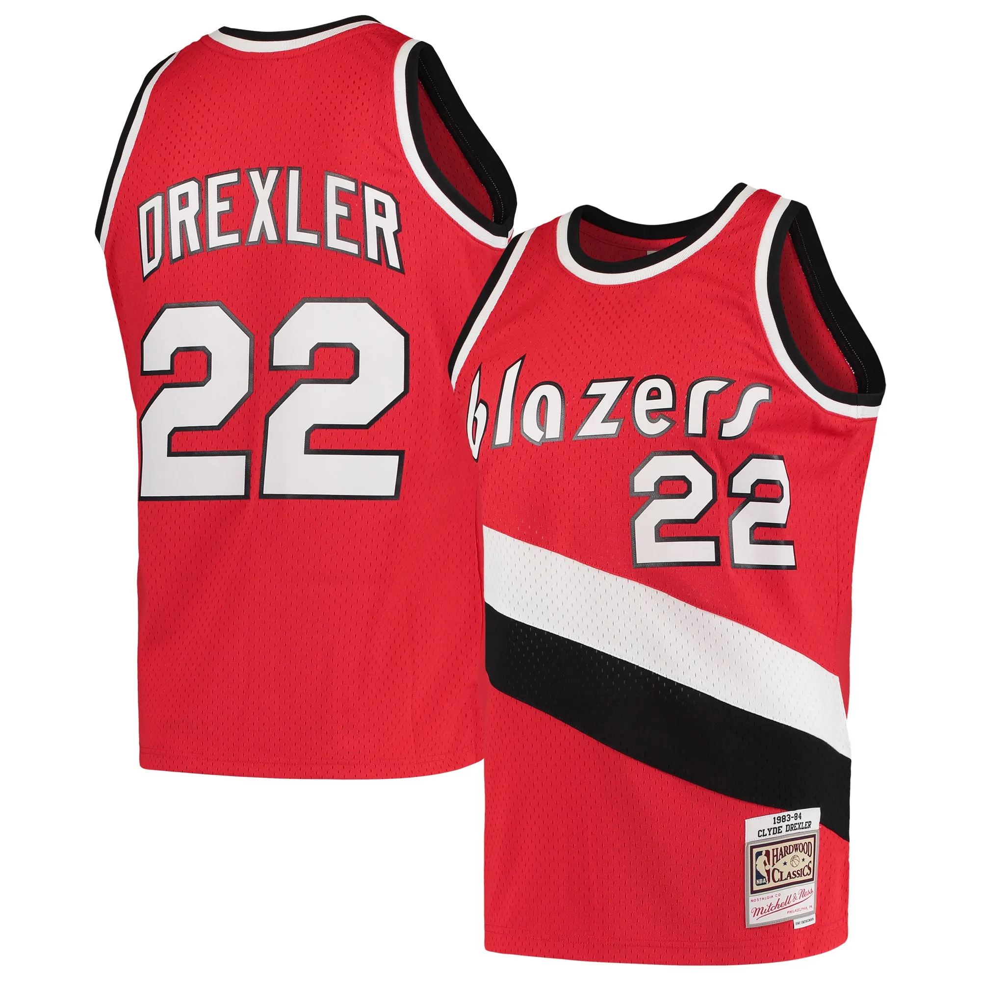 Clyde Drexler Portland Trail Blazers Mitchell & Ness 1983-84 Hardwood Classics Swingman Jersey - Red