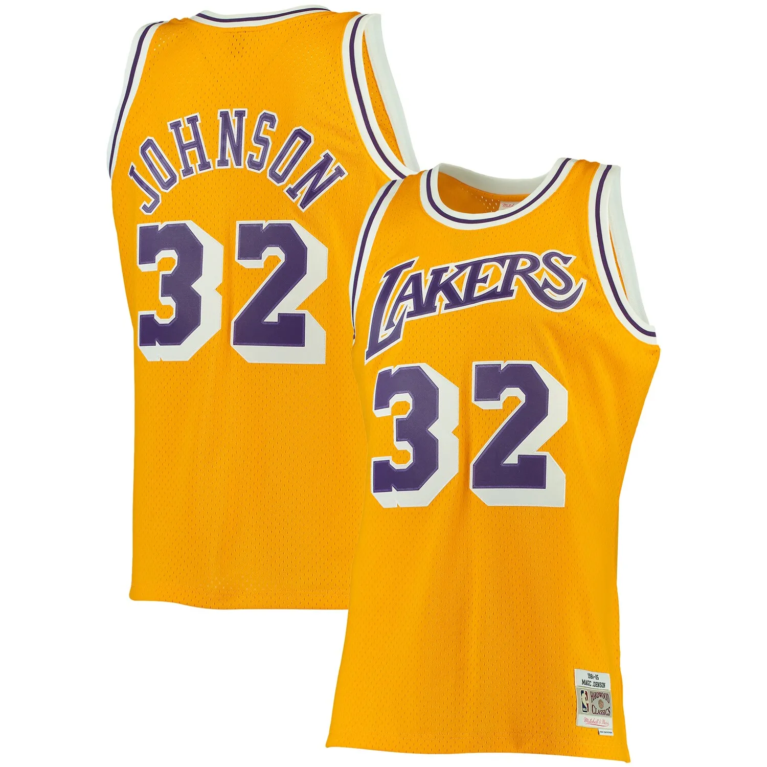 Magic Johnson Los Angeles Lakers Mitchell & Ness 1984-85 Big & Tall Hardwood Classics Swingman Jersey - Gold