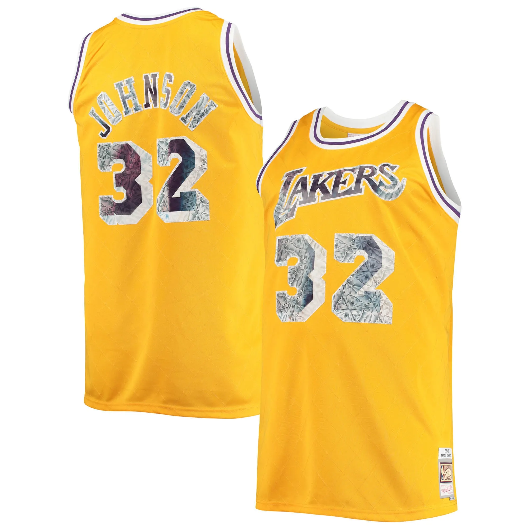 Magic Johnson Los Angeles Lakers Mitchell & Ness Big & Tall 1984-85 NBA 75th Anniversary Diamond Swingman Jersey - Gold