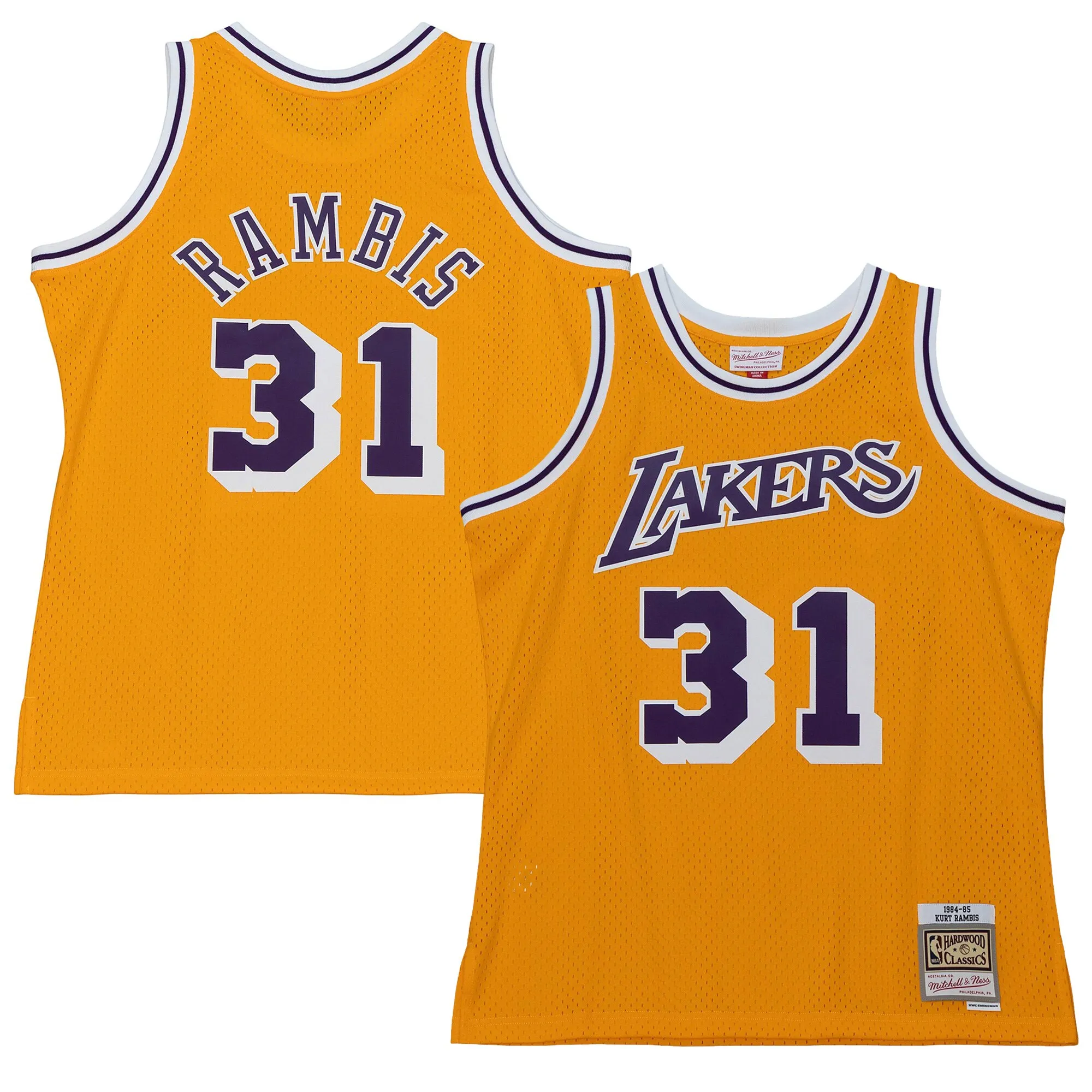 Kurt Rambis Los Angeles Lakers Mitchell & Ness 1984-85 Swingman Jersey - Gold