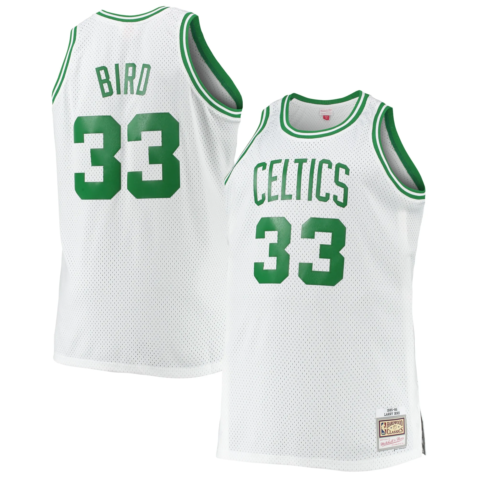 Larry Bird Boston Celtics Mitchell & Ness Big & Tall 1985-86 Hardwood Classics Swingman Jersey - White