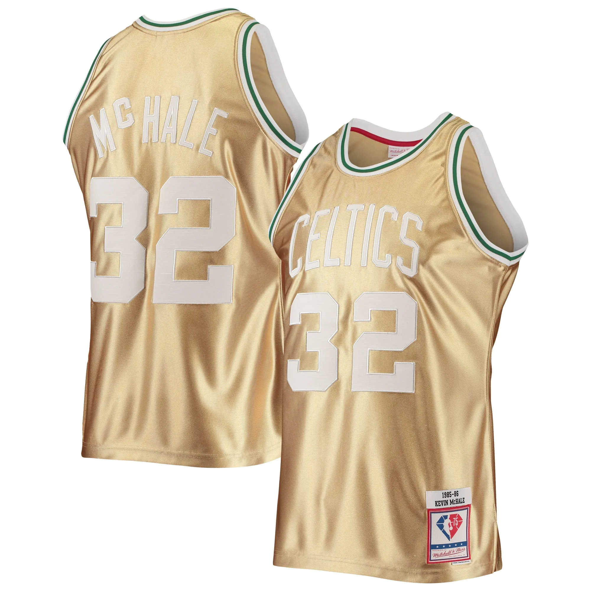 Kevin McHale Boston Celtics Mitchell & Ness 75th Anniversary 1985-86 Hardwood Classics Swingman Jersey - Gold
