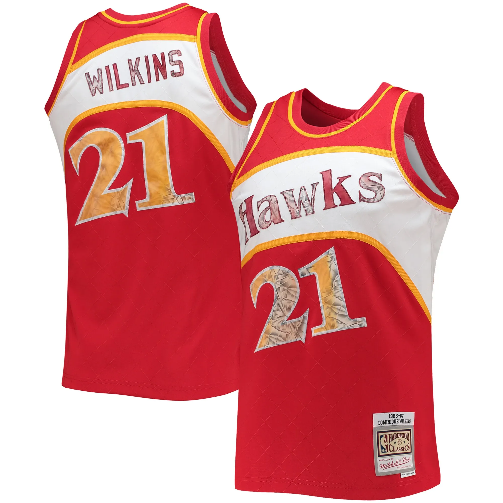 Dominique Wilkins Atlanta Hawks Mitchell & Ness 1986-87 Hardwood Classics NBA 75th Anniversary Diamond Swingman Jersey - Red