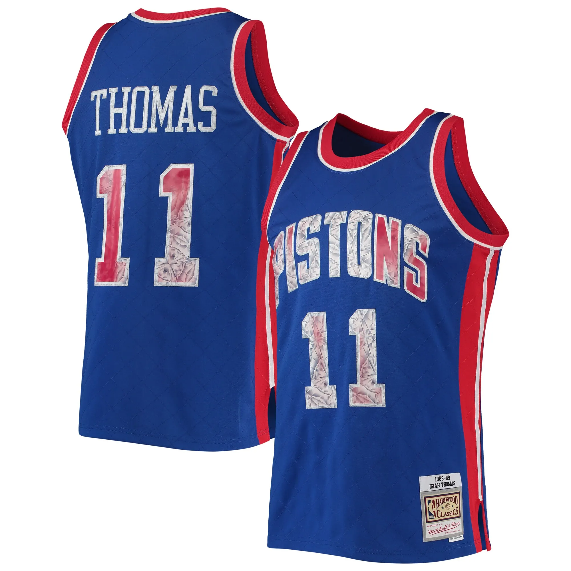 Isiah Thomas Detroit Pistons Mitchell & Ness 1988-89 Hardwood Classics NBA 75th Anniversary Diamond Swingman Jersey - Blue