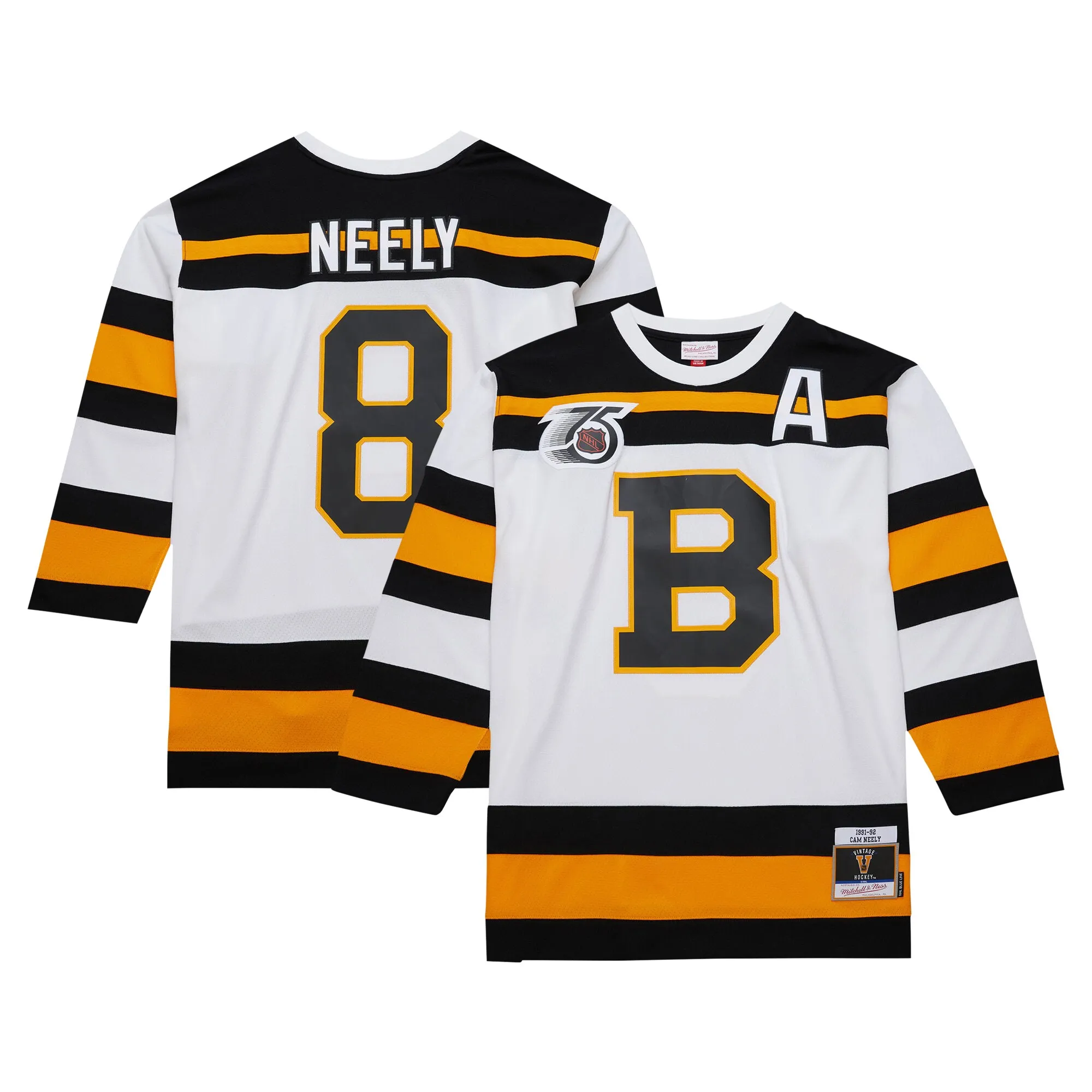 Cam Neely Boston Bruins Mitchell & Ness  1991-92 Alternate Captain Blue Line Player Jersey - White