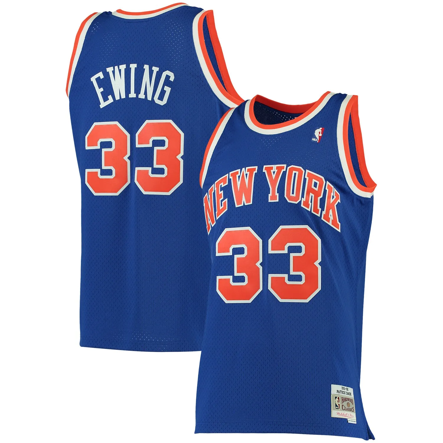 Patrick Ewing New York Knicks Mitchell & Ness 1991-92 Big & Tall Hardwood Classics Swingman Jersey - Blue