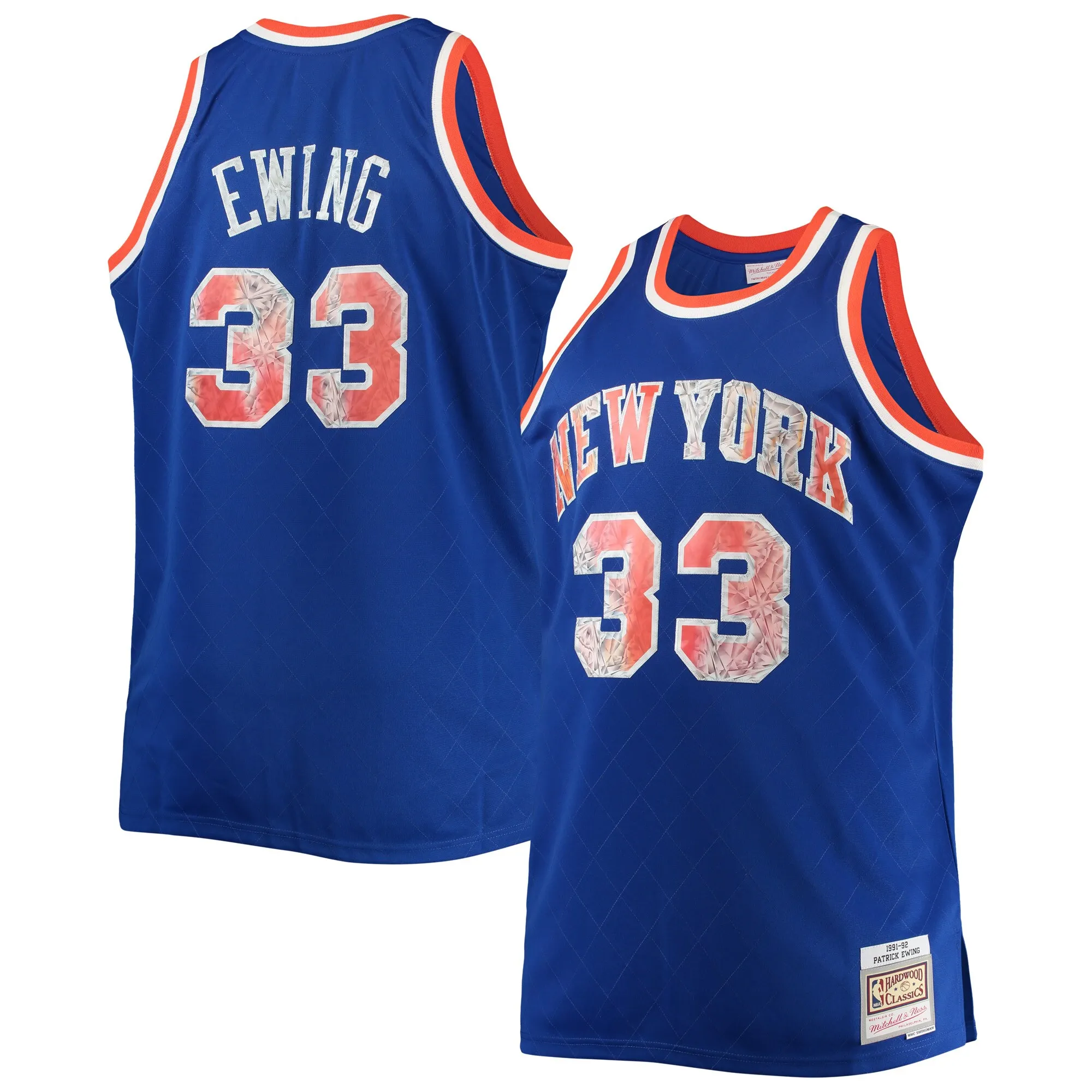 Patrick Ewing New York Knicks Mitchell & Ness Big & Tall 1991-92 NBA 75th Anniversary Diamond Swingman Jersey - Blue
