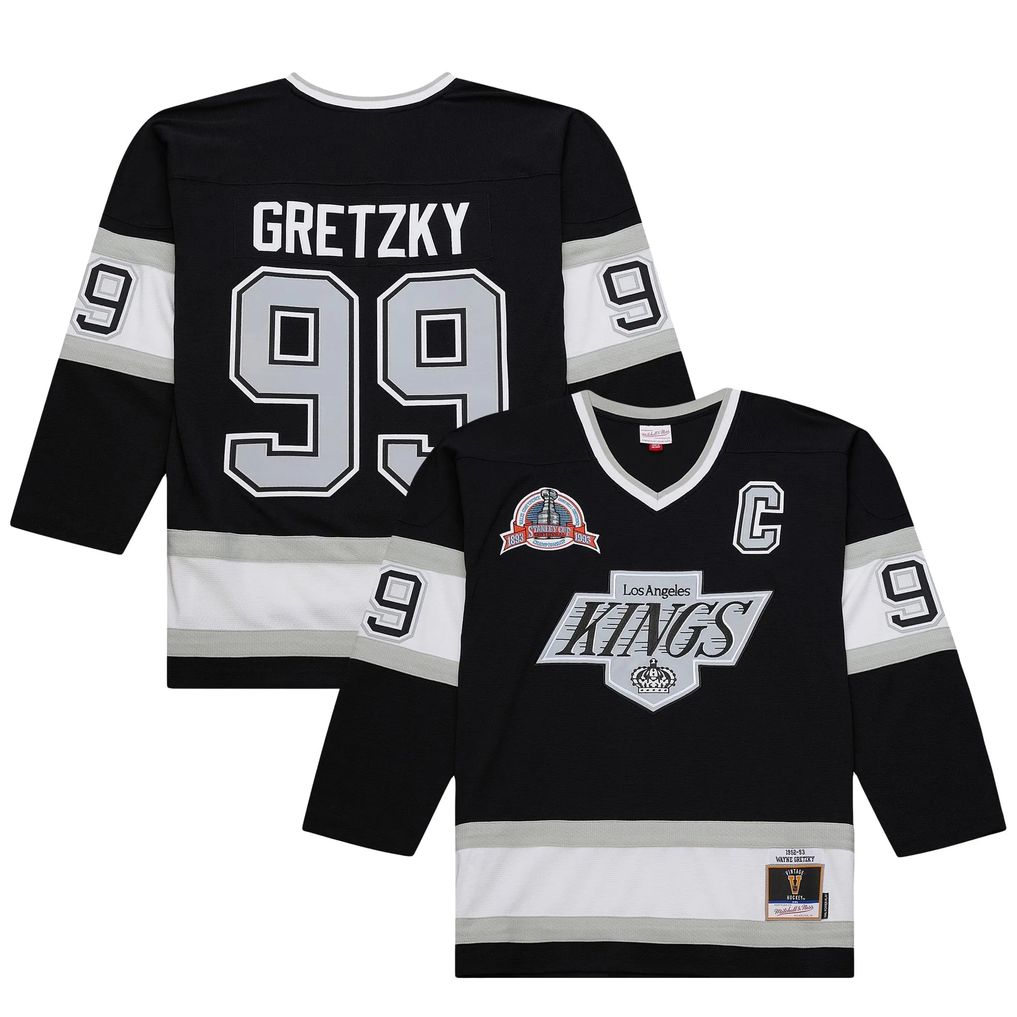Wayne Gretzky Los Angeles Kings Mitchell & Ness Big & Tall 1992-93 Blue Line 2.0 Jersey - Black