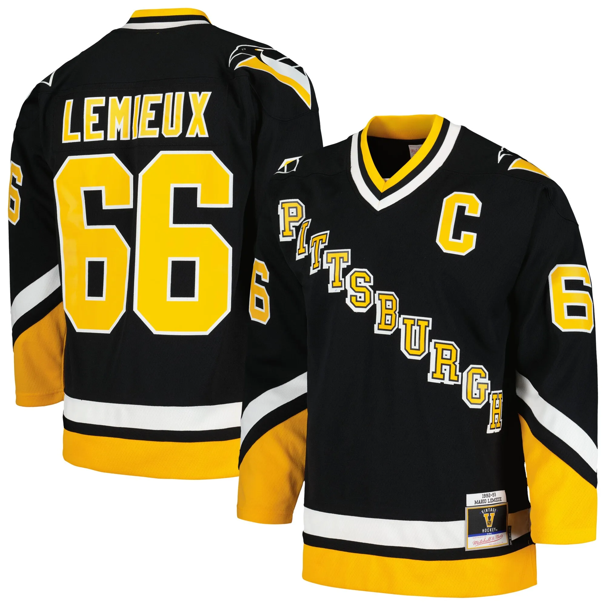 Mario Lemieux Pittsburgh Penguins Mitchell & Ness  1992-93 Blue Line Player Jersey - Black