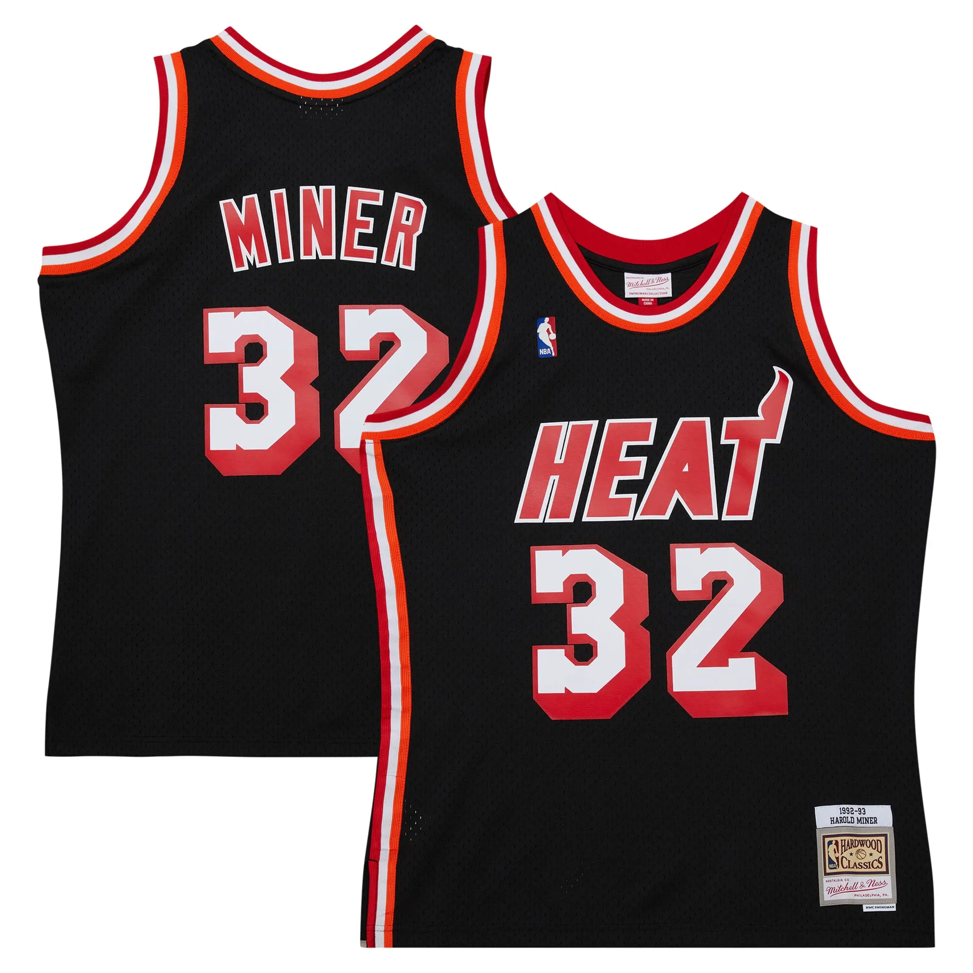 Harold Miner Miami Heat Mitchell & Ness  1992-93 Hardwood Classics Swingman Throwback Jersey - Black