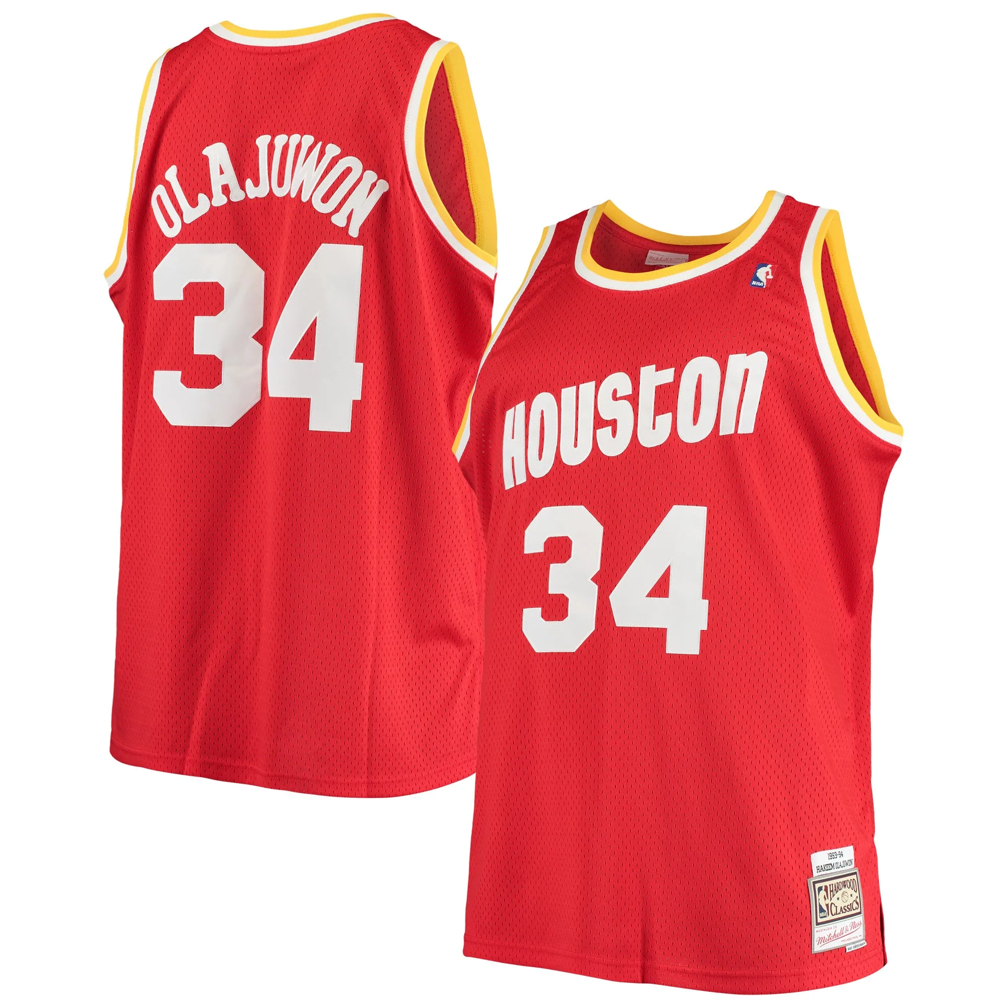 Hakeem Olajuwon Houston Rockets Mitchell & Ness 1993-94 Big & Tall Hardwood Classics Swingman Jersey - Red