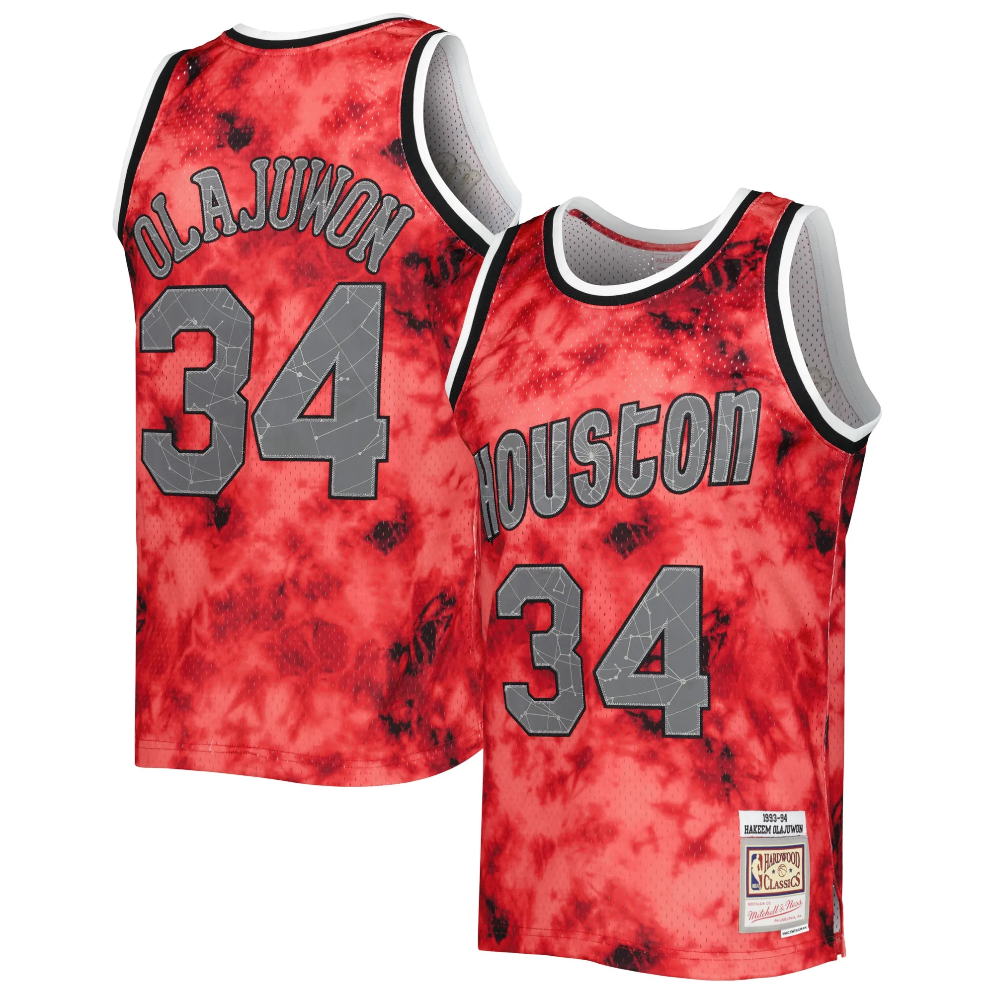 Hakeem Olajuwon Houston Rockets Mitchell & Ness 1993-94 Galaxy Swingman Jersey - Red