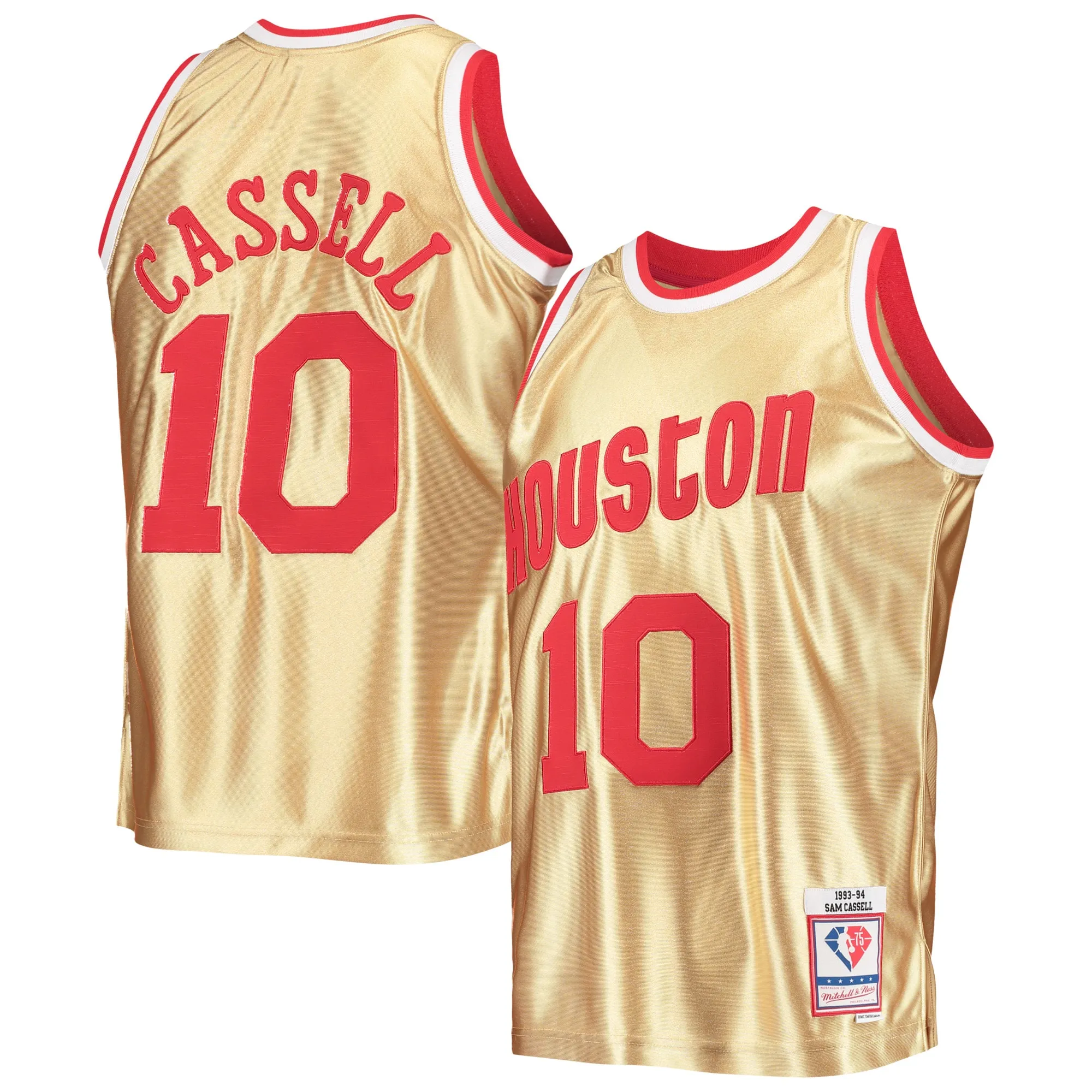 Sam Cassell Houston Rockets Mitchell & Ness 75th Anniversary 1993-94 Hardwood Classics Swingman Jersey - Gold