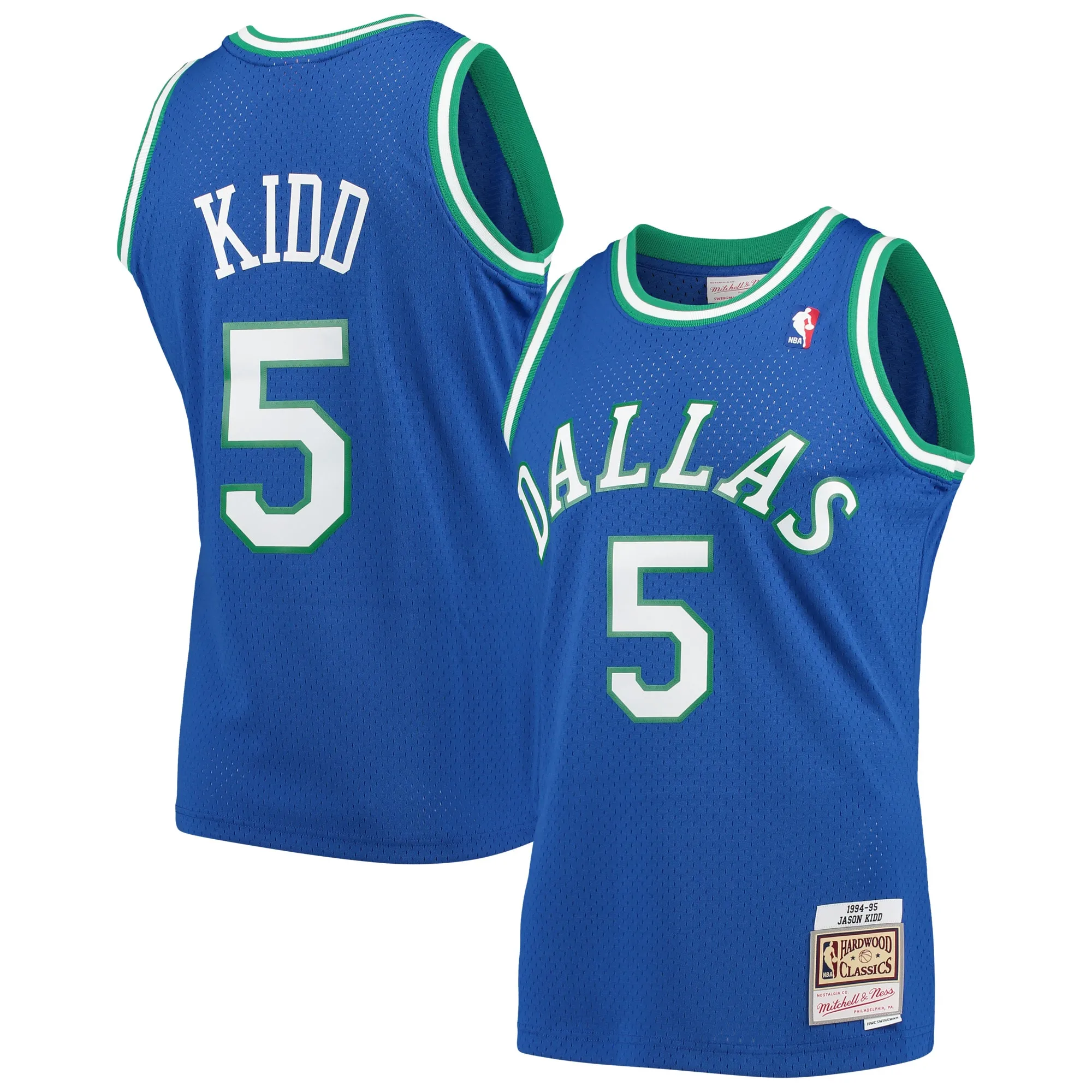Jason Kidd Dallas Mavericks Mitchell & Ness 1994-95 Hardwood Classics Swingman Jersey - Blue
